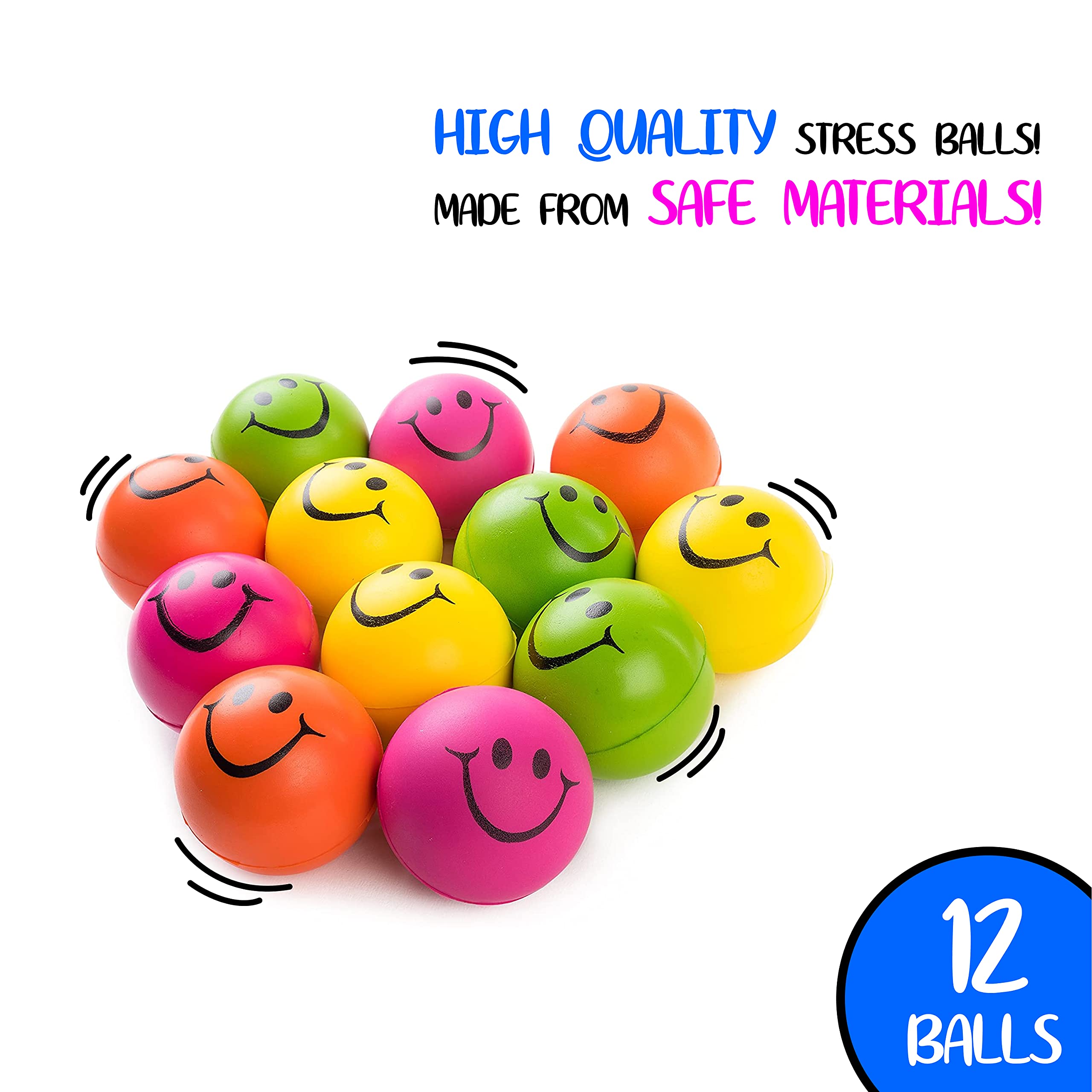 Neliblu Kids Party Favors - Wacky Tracks Snap & Click Fidget Toys for Sensory Play, Happy Face Squishies & Stress Relief Foam Balls - Perfect for Birthday Gifts, Classroom Rewards and Anxiety Relief