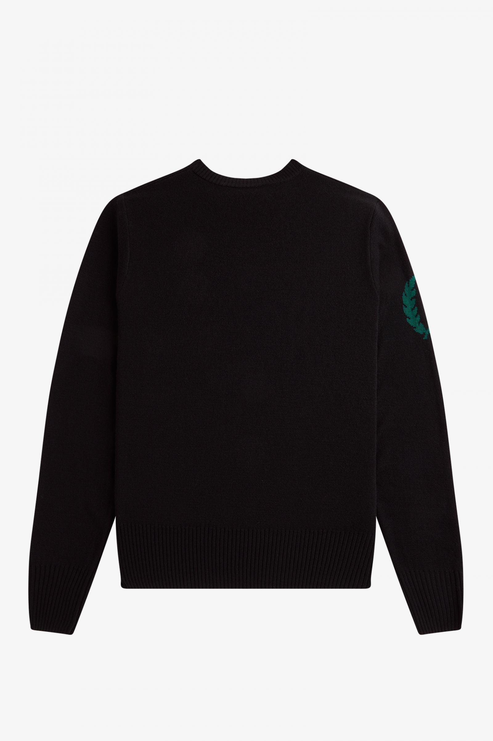 Black Laurel Wreath Jacquard Crew Neck Sweatshirt - Stylish Casual Pullover for Men & Women | Perfect for Fall Outfits, Coffee Dates and Weekend Errands