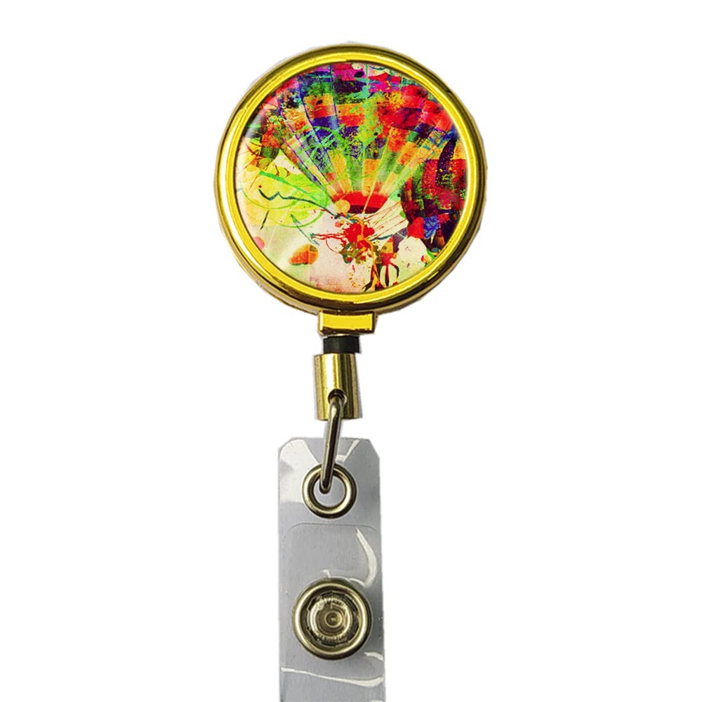 Personalized Gold ID Badge Holder with Lanyard & Clip for Office Security