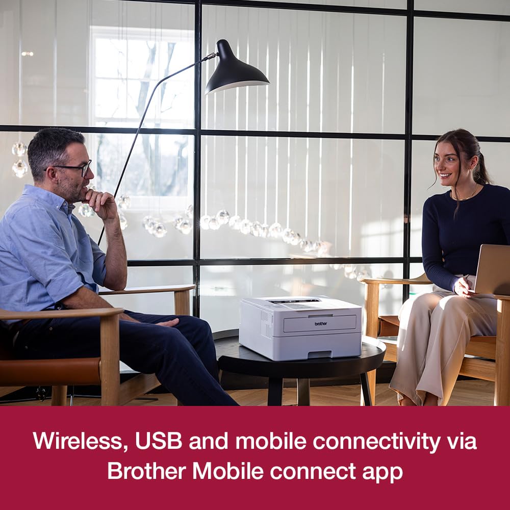 Brother HL-L2865DW Wireless Monochrome Laser Printer - Fast Printing, USB 2.0 & WiFi Connectivity - Compact A4 Printer for Home Office & Small Business Use