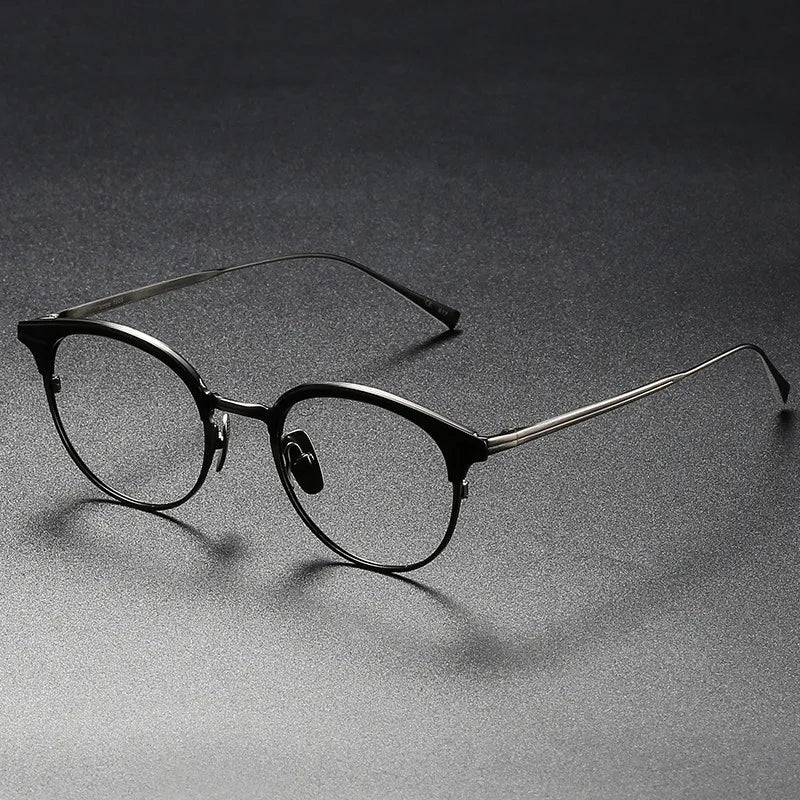 Stylish Aimee Unisex Full Rim Oval Square Titanium Acetate Eyeglasses 51212 - Lightweight & Durable Frames for Work, Reading & Everyday Wear
