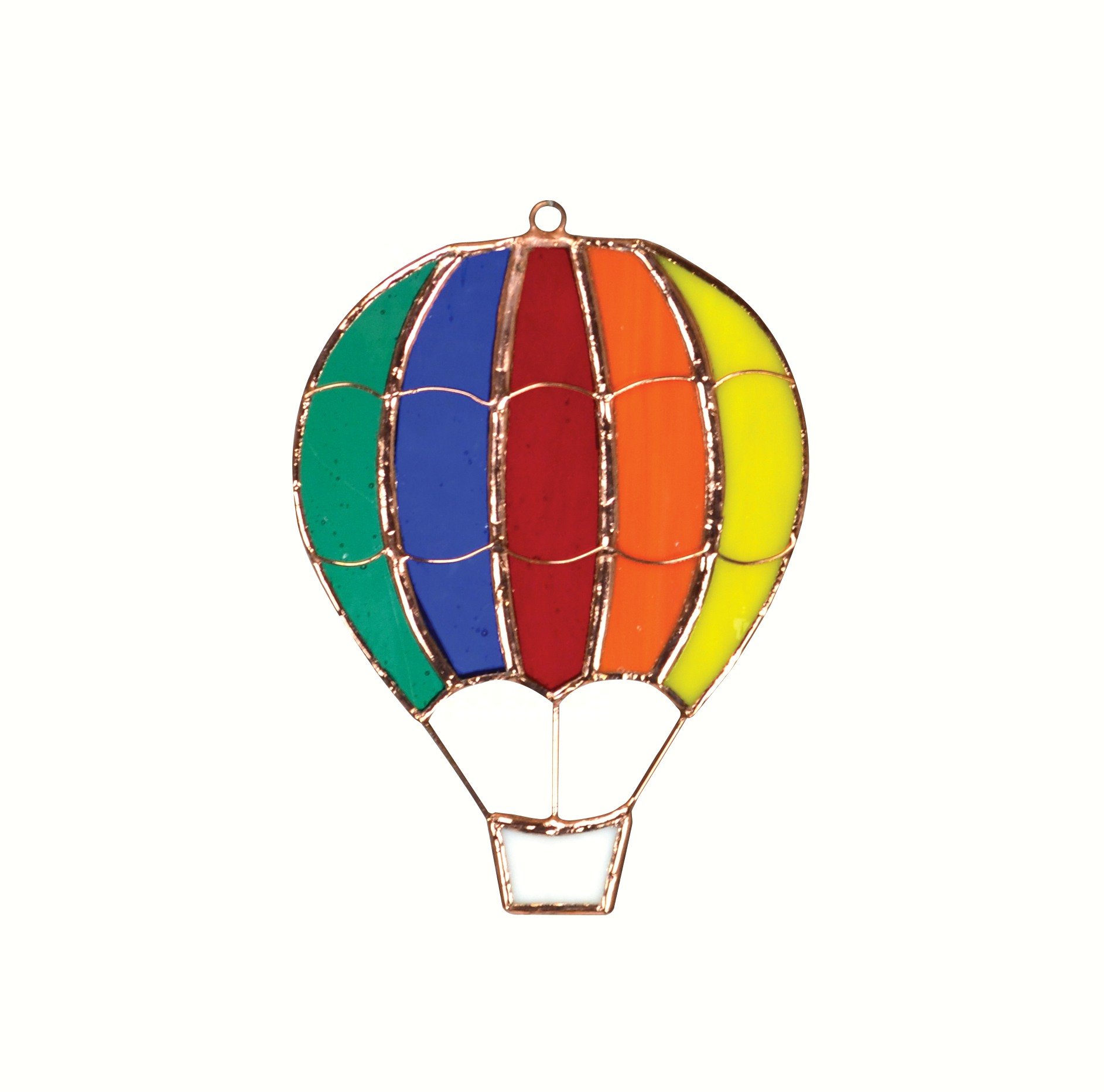 Vibrant Hot Air Balloon Sun Catcher - Handmade Stained Glass Window Decor for Home & Garden - Perfect for Living Room, Bedroom, or Nursery