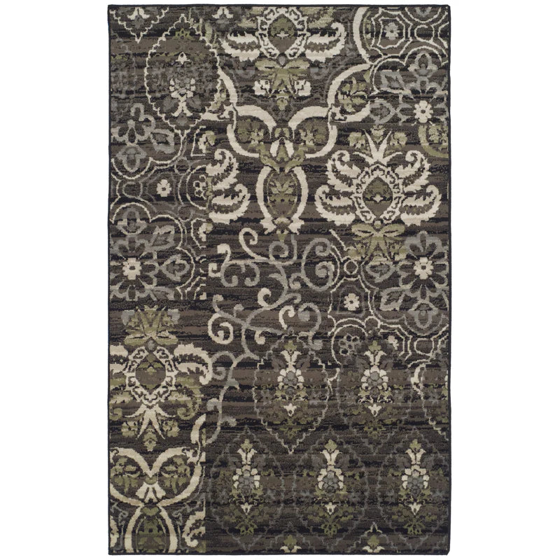 Elegant Caldwell Floral Scroll Indoor Area Rug & Runner - Non-Slip Soft Living Room Carpet for Home Decor, Bedroom, Hallway - Perfect for Boho, Farmhouse & Modern Style Interiors
