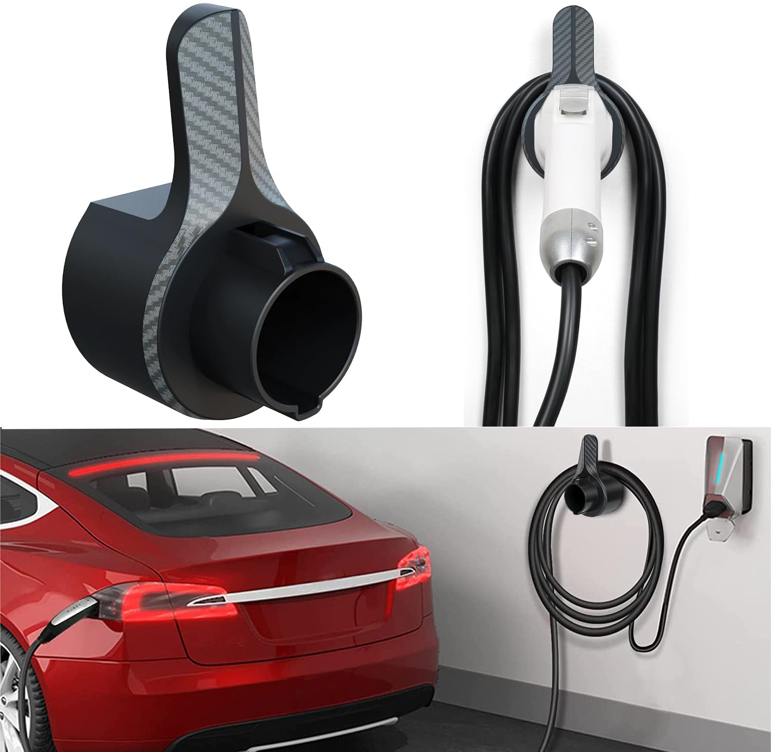 SAE J1772 EV Charger Holder - Portable Wall Mount Organizer for Type 1 Electric Car Charging Cable | Perfect for Home & Public Charging Stations