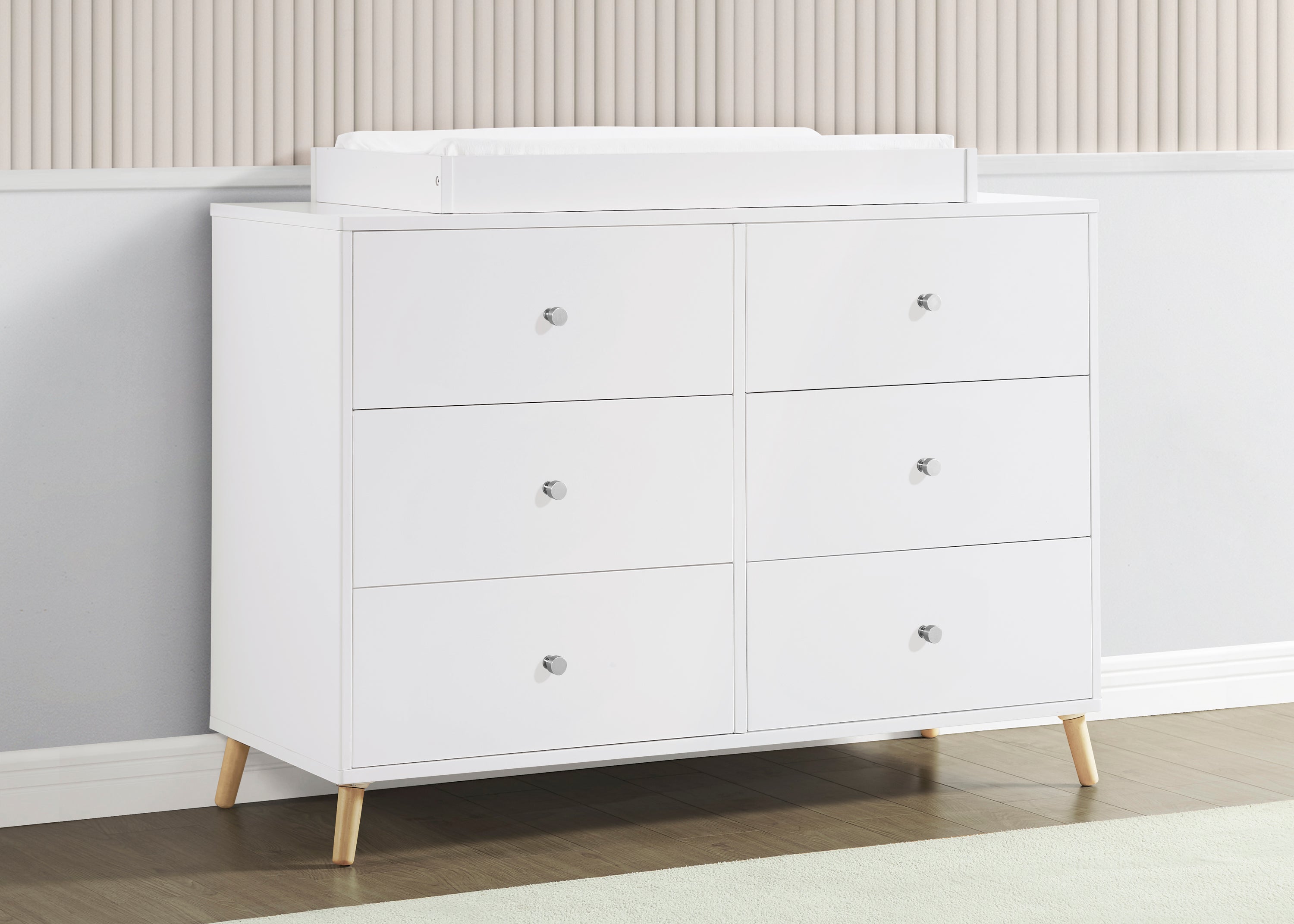 Jordan 6-Drawer Dresser with Interlocking Drawers - Sturdy Bedroom Storage Organizer for Clothes, Linens & Accessories - Perfect for Master Bedroom, Guest Room & Dormitory