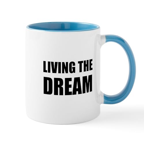 White/Blue Inside - Living The Dream Mugs