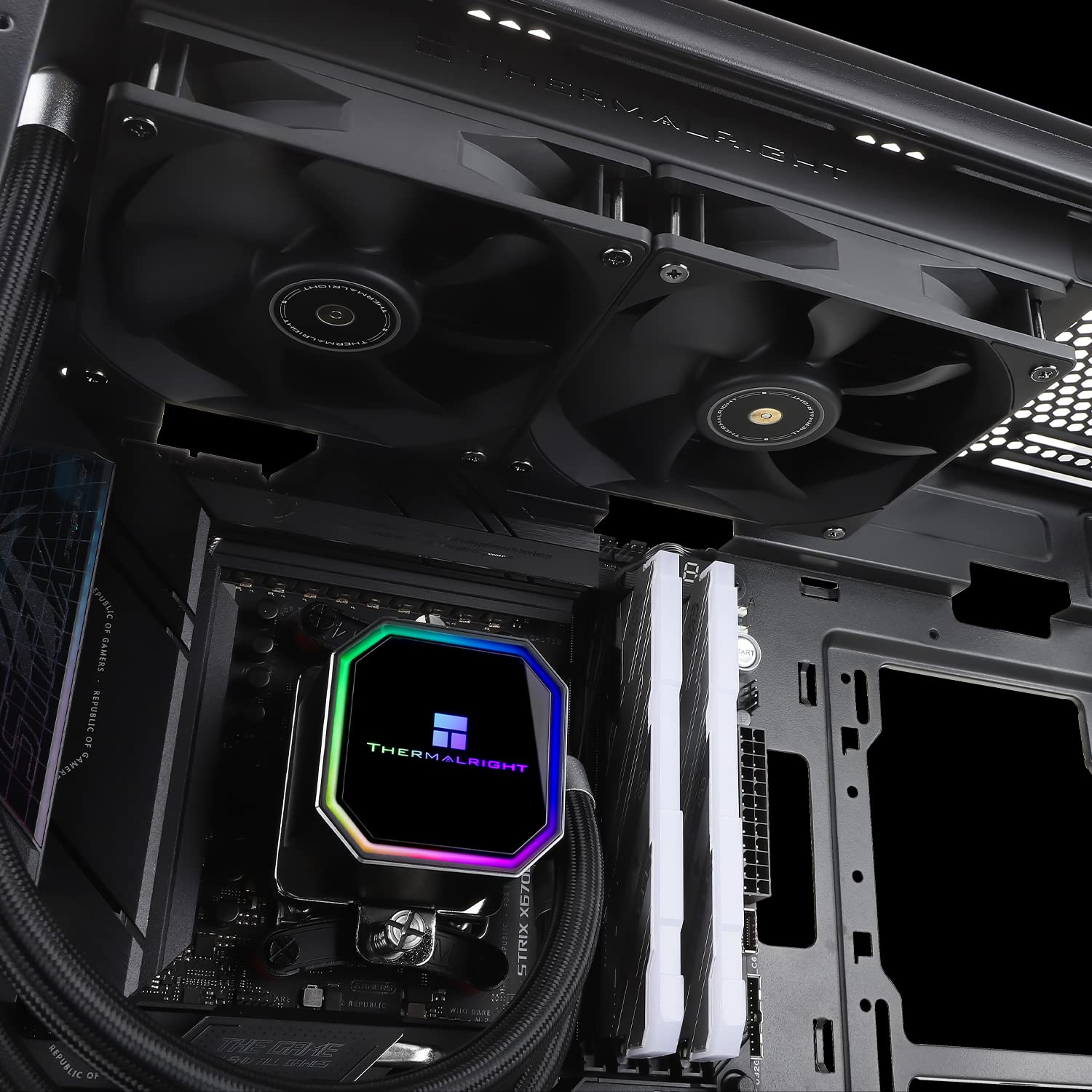 Thermalright Frozen Prism 240 Black RGB CPU Liquid Cooler - High Performance PWM Pump 3300RPM, Dual TL-E12 PWM Fans - Compatible with AMD AM4/AM5 & Intel 1150/1151/1200/1700/2011 Sockets - Ideal for Gaming PCs, Workstations, and Overclocking Builds