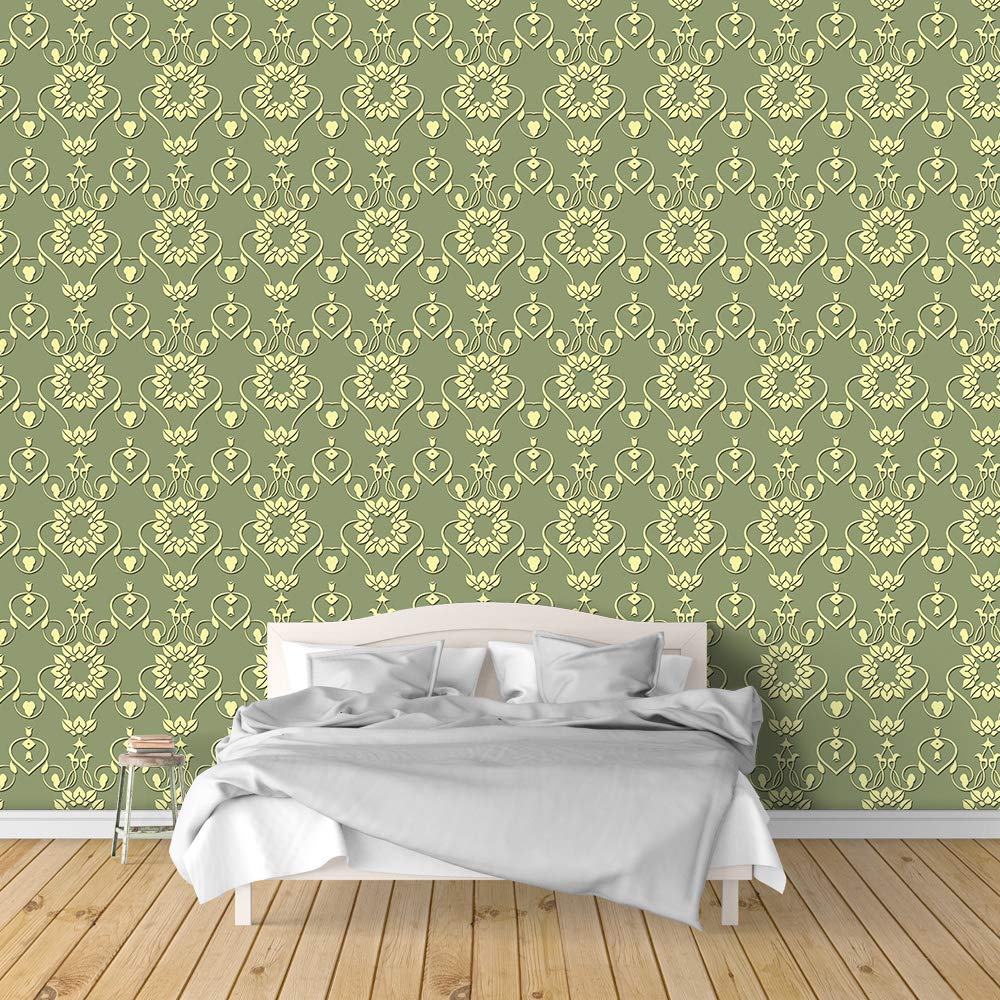 Beautiful Chinese Traditional Pattern Removable Wallpaper - Peel and Stick Wall Mural Stickers for Bedroom Decor (100x144 inches) | Perfect for Home, Apartment, Nursery & Office Wall Decoration