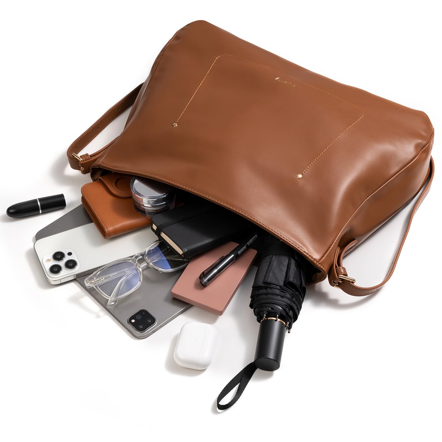 Stylish Women's Large Capacity Hobo Tote Bag - Genuine Leather Crossbody & Shoulder Purse for Work, Travel & Everyday Use