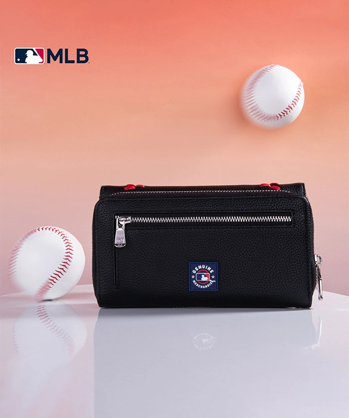 MLB Boston Red Sox Genuine Leather Wallet for Men - Premium Bifold Credit Card Holder - Perfect Gift for Baseball Fans & Game Day Essentials