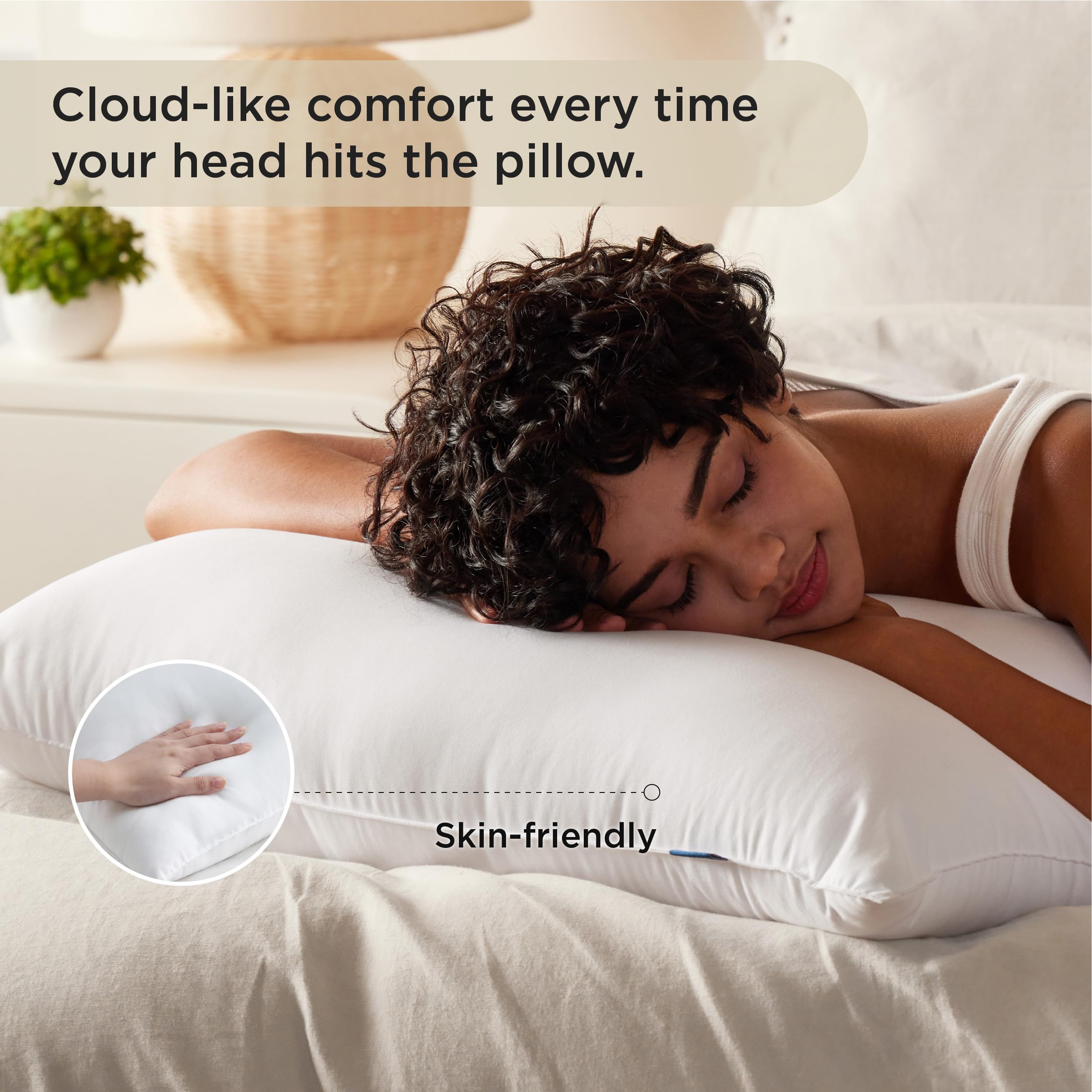 Bedsure Medium Firm Bed Pillows Standard Size 2 Pack - Hotel Quality Down Alternative Pillows for Side & Back Sleepers (19x26 Inches) - Perfect for Home, Guest Room & Travel Use