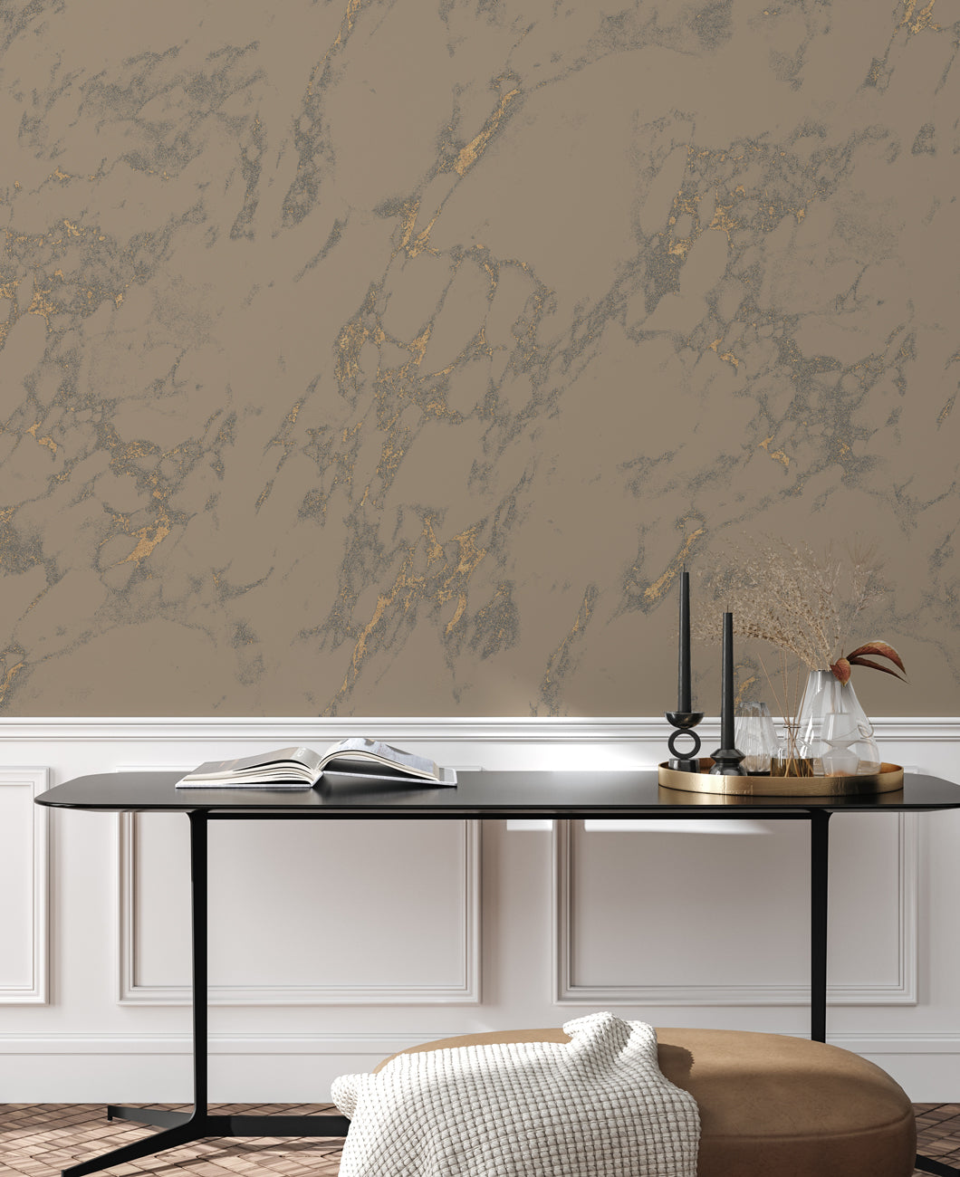 Luxury Gold Marble Wallpaper - Peel and Stick Self-Adhesive Wall Mural for Home Decor, Living Room, Bedroom & Office - Marly Marble Design