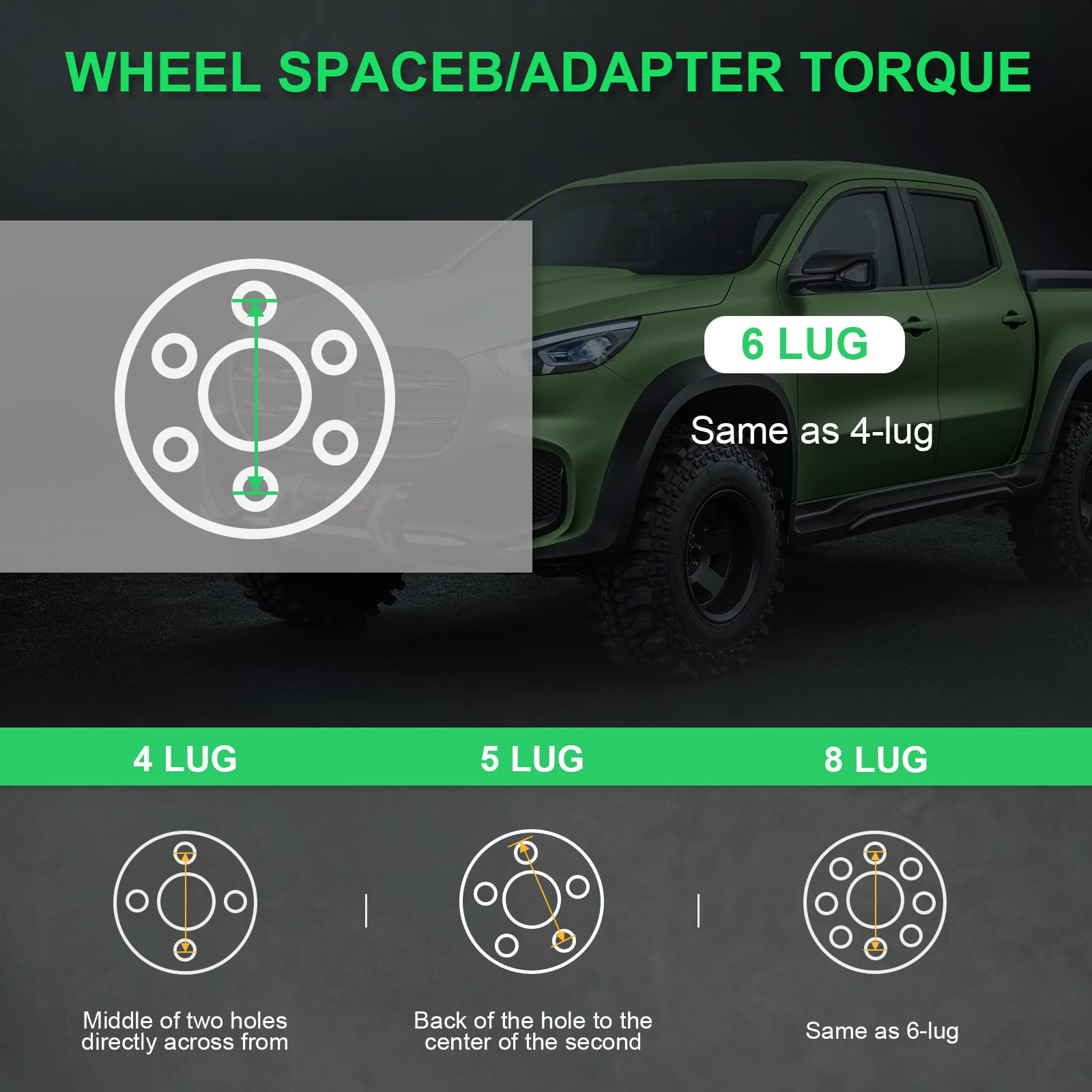 4PCS 6x5.5 to 6x5.5 Wheel Spacers - 6 Lug 1.25