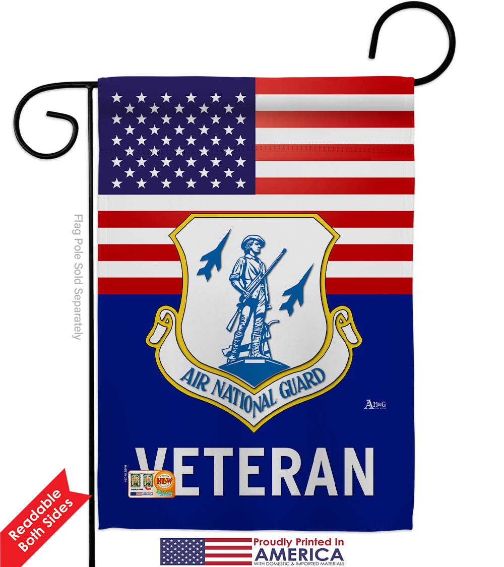 Authentic US Air Force Veteran Garden Flag Kit - Double-Sided 28x40 Inch Military Yard Banner | National Guard & ANG Armed Forces Retirement Gift | Made in USA | Perfect for Patriotic Home Decor, Veterans Day & Memorial Day Displays