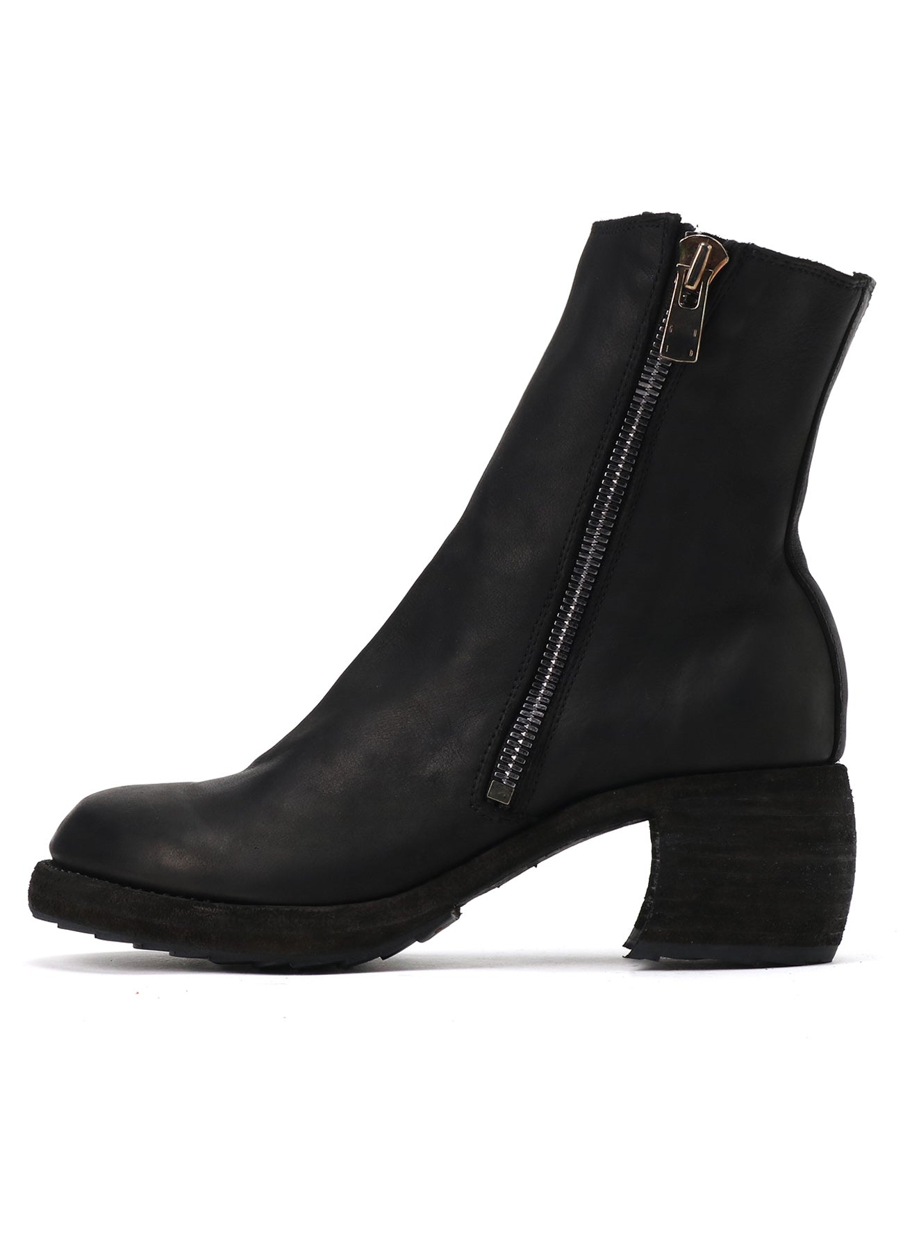 Calf Grain Leather Black Oblique Side Zip Boots for Women - Stylish & Comfortable Ankle Boots for Casual Outfits, Work & Night Out