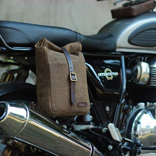 Trip Machine Company Genuine Leather Mini Pannier Bag - Tobacco Brown for Motorcycle, Bicycle & Urban Commuting