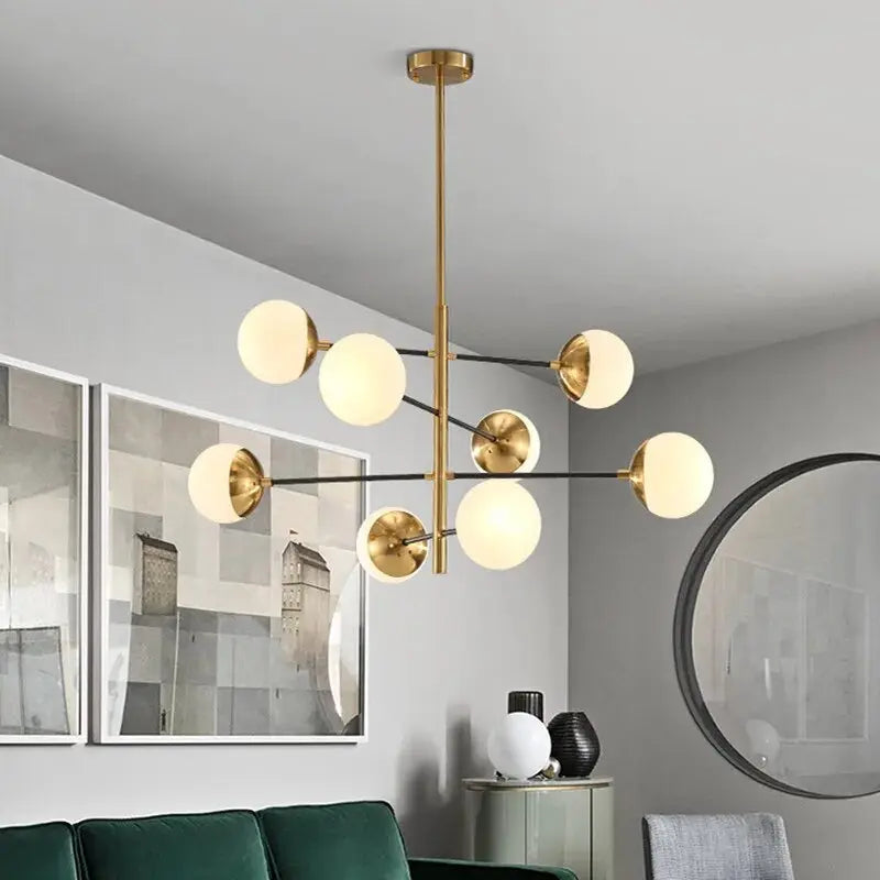 Modern Bubble Cascade Chandelier with 8/10 Glass Balls - Elegant Lighting Fixture for Dining Room, Living Room, or Bedroom Decor
