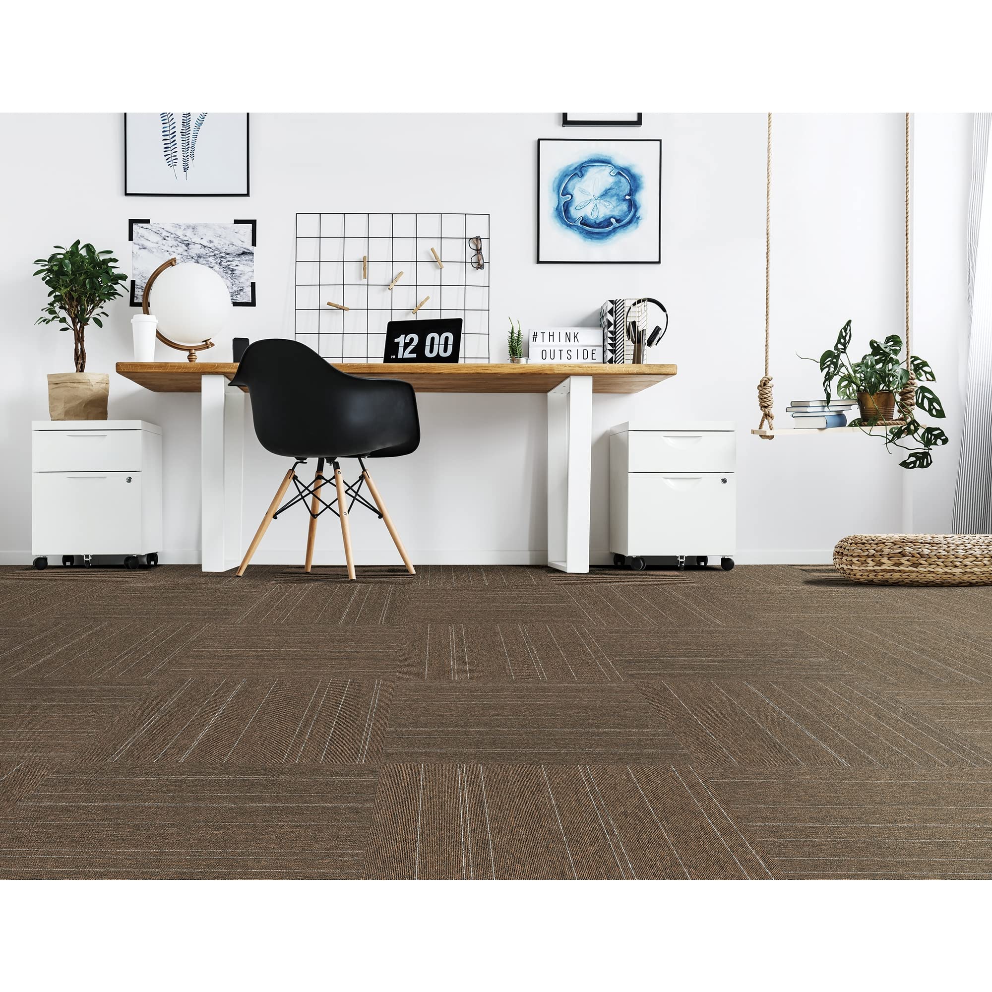 Mohawk Basics 24x24 Inch Berber Loop Pile Carpet Tiles - 0.07