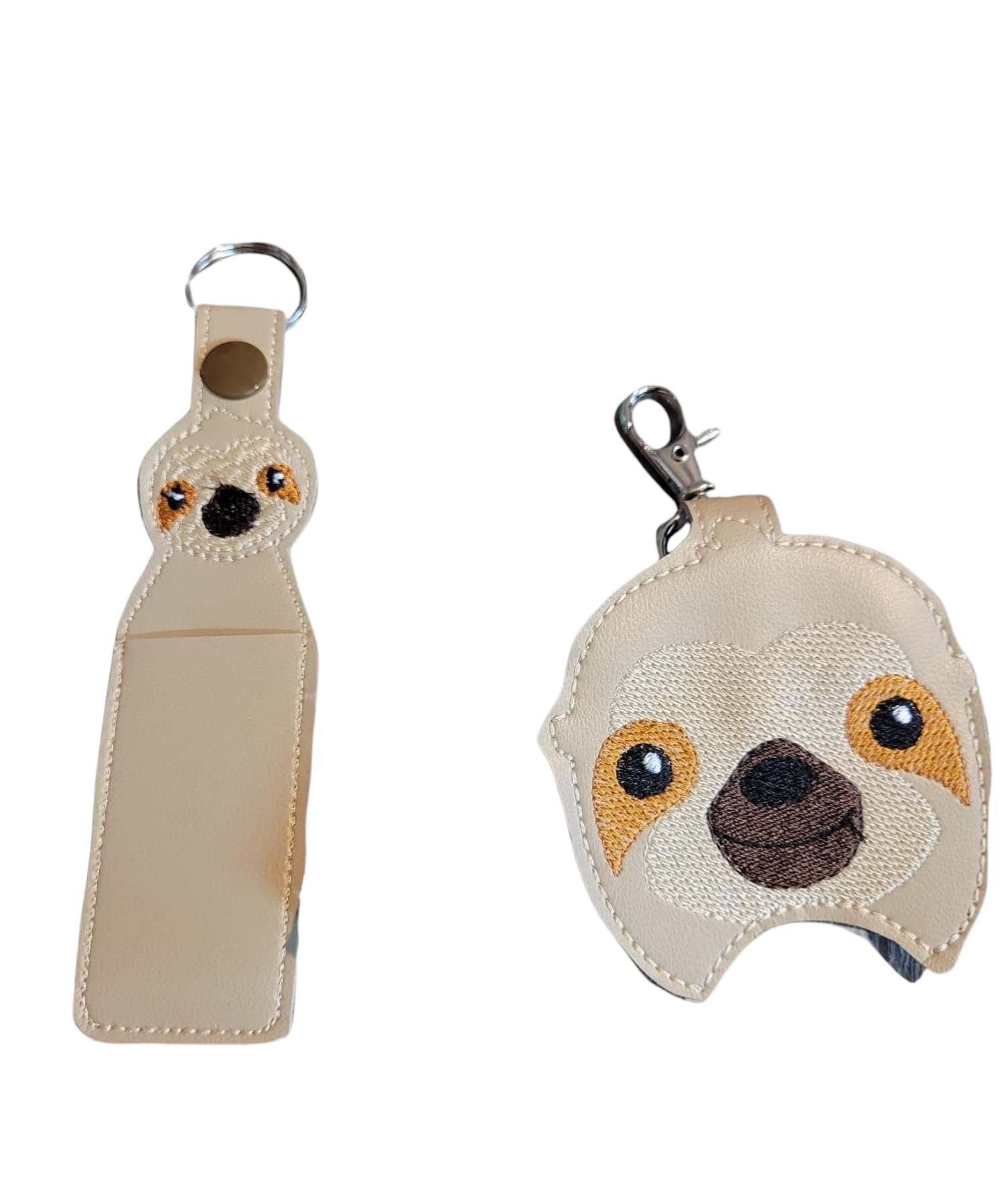 Sloth Hand Sanitizer & Lip Balm Holder Keychain - Cute Sanitizer Keyring for Purse, Backpack & Travel Accessories