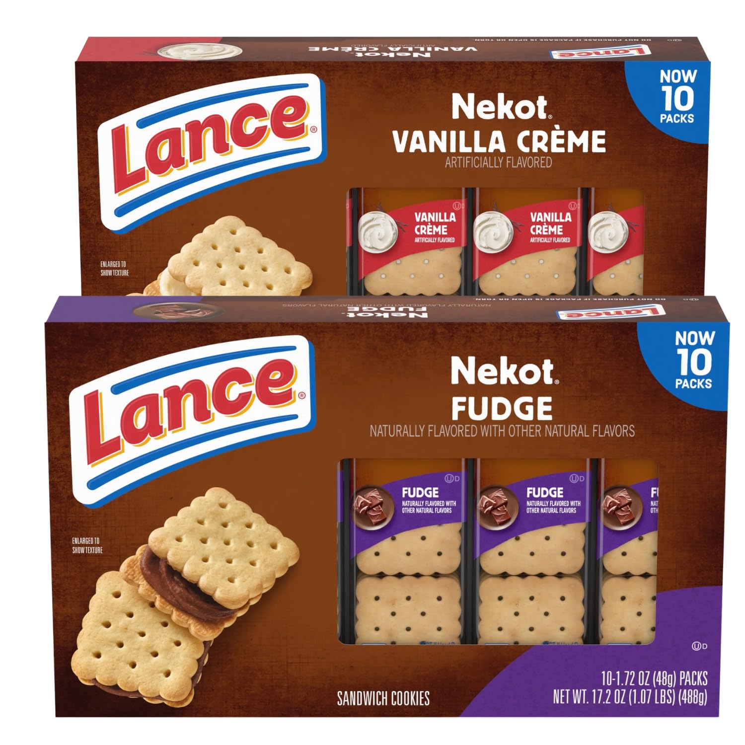 Nekot Cookie Sandwiches Variety Pack - Assorted Flavors (20 Individually Wrapped Packs, 2 Boxes) | Perfect for Snacking, Lunchboxes & Office Treats