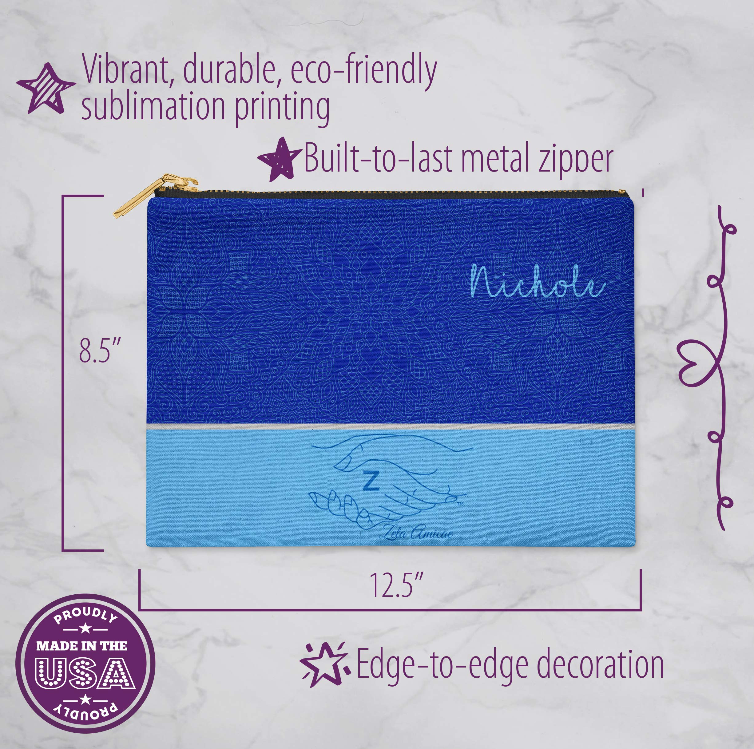 Zeta Phi Beta Sorority Cosmetic Bag - Official Greek Makeup Pouch & Travel Organizer for College Sisters | Perfect for Sorority Events, Campus Life, and Sisterhood Gifts