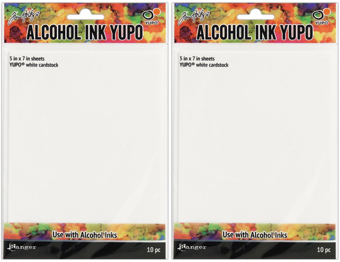 Tim Holtz Alcohol Ink White Yupo Paper Bundle - 2 Pack Set for Alcohol Ink Art, DIY Crafts, and Mixed Media Projects - Perfect for Card Making, Scrapbooking, and Home Decor