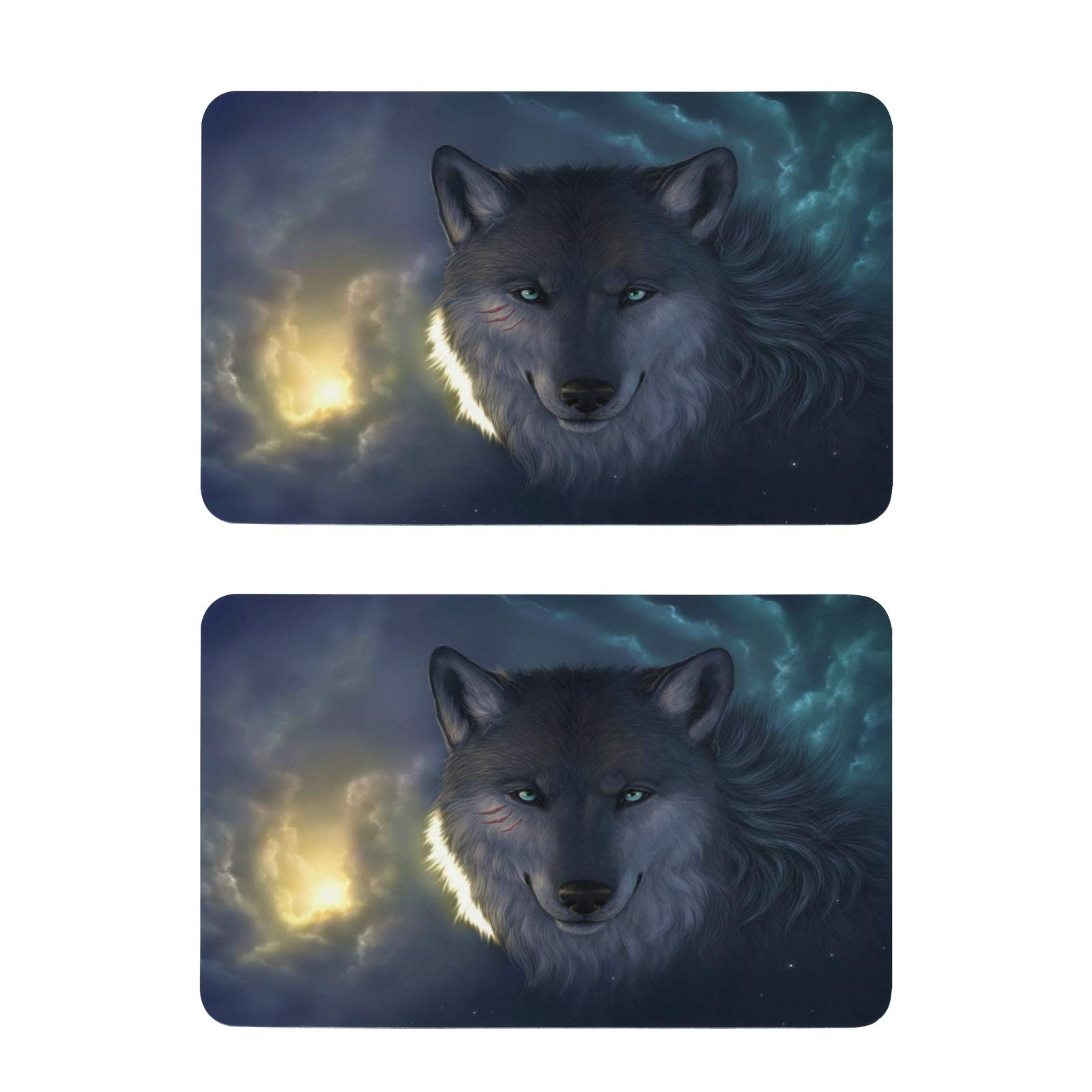 ALAZA Wolf at Night Refrigerator Magnets - 2 Pack Strong Fridge Magnets for Kitchen Organization, Memo & Photo Display - Perfect for Home, Office & Dorm Room Decor