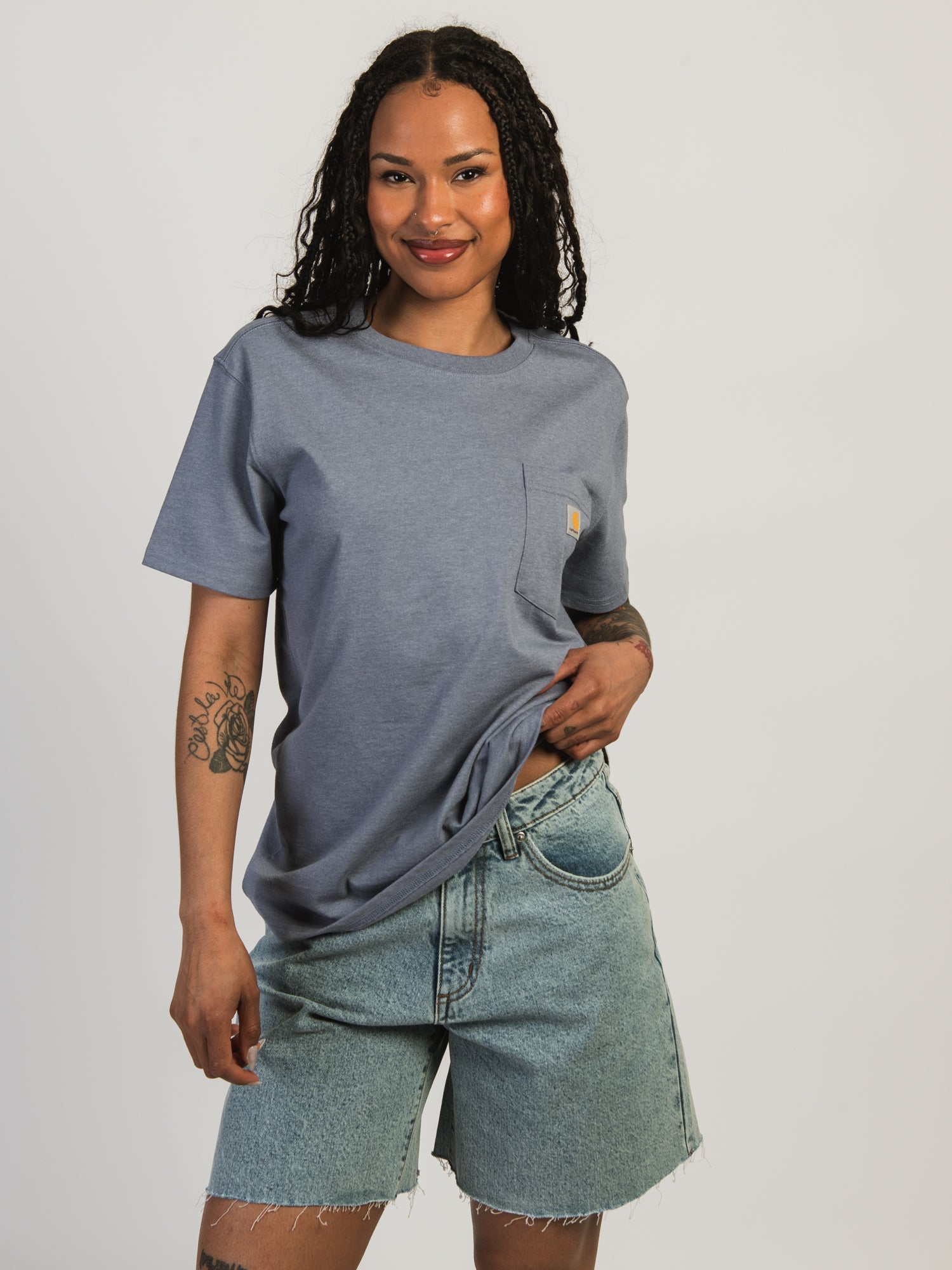 Carhartt Workwear Pocket T-Shirt for Men & Women - Wisteria Purple - Durable Cotton Tee for Work, Outdoor & Casual Wear