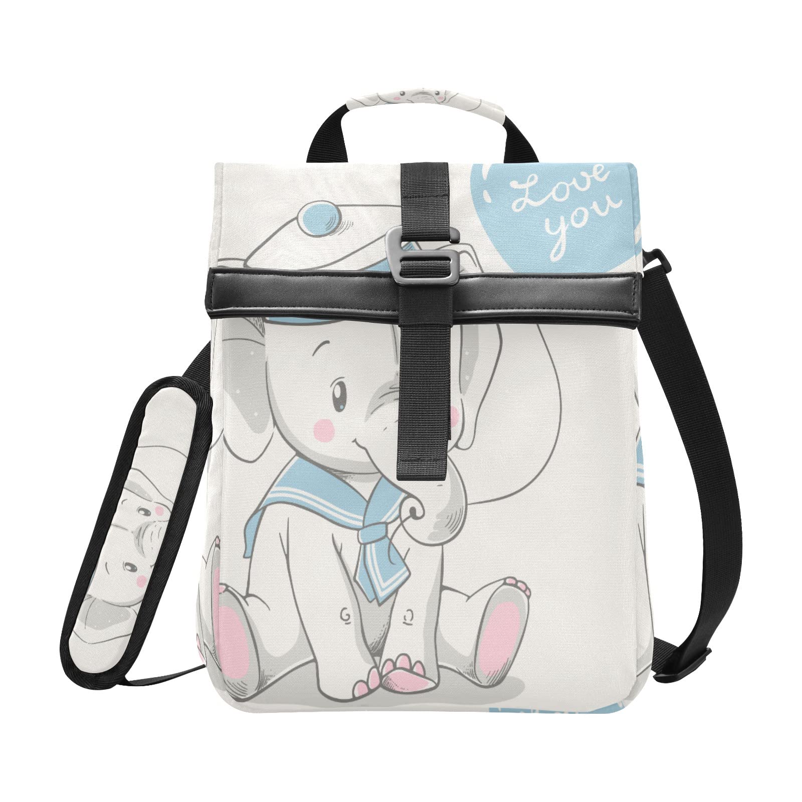 Adorable Elephant Insulated Lunch Bag for Women & Men - Leakproof Foldable Cooler Tote with Adjustable Strap - Perfect for Picnic, Camping, School & Office Lunch Storage