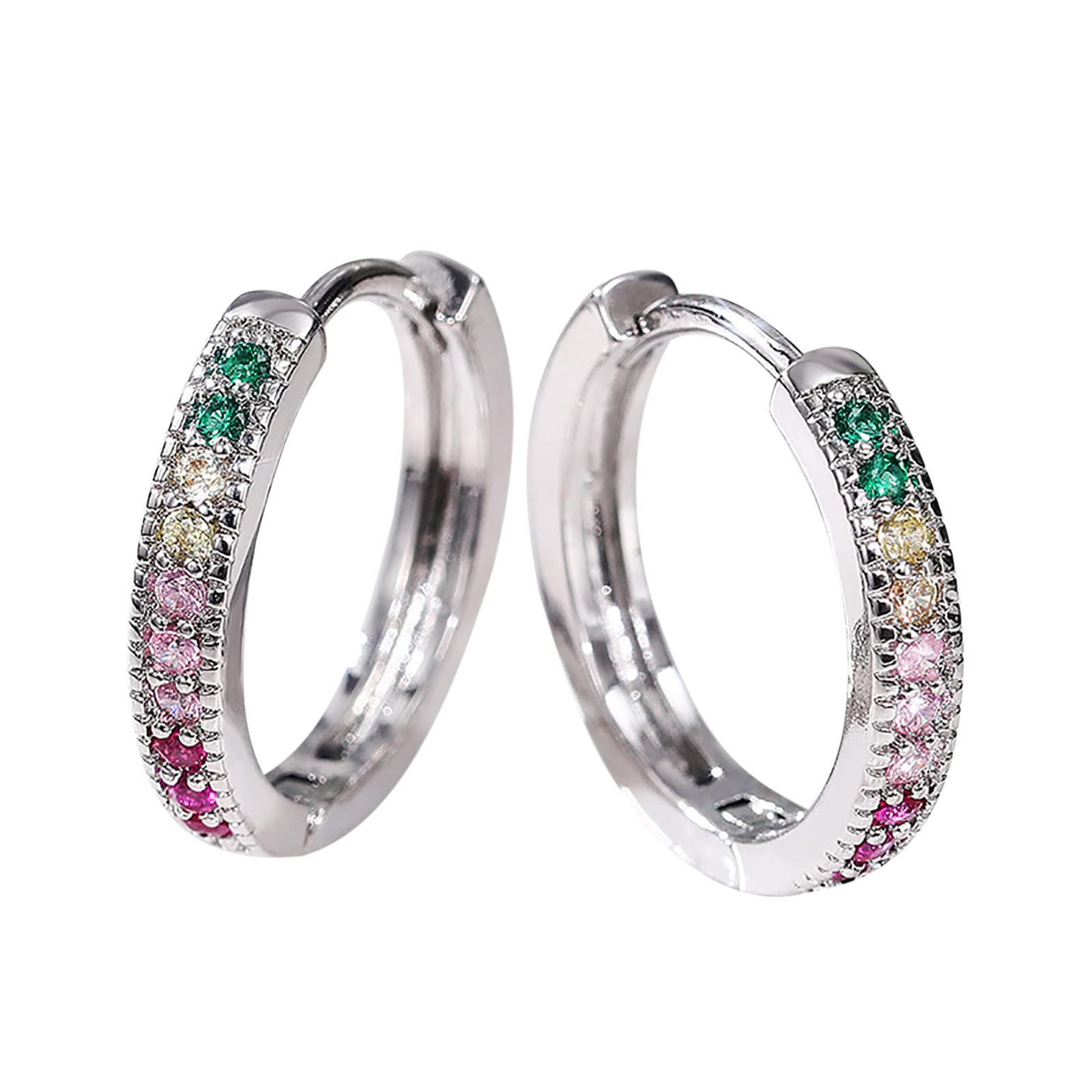 Fashionable Women's Hoop Earrings - 17mm Colorful Creative Stylish Upper Lobe Jewelry for Girls | Perfect for Parties, Dating & Everyday Wear