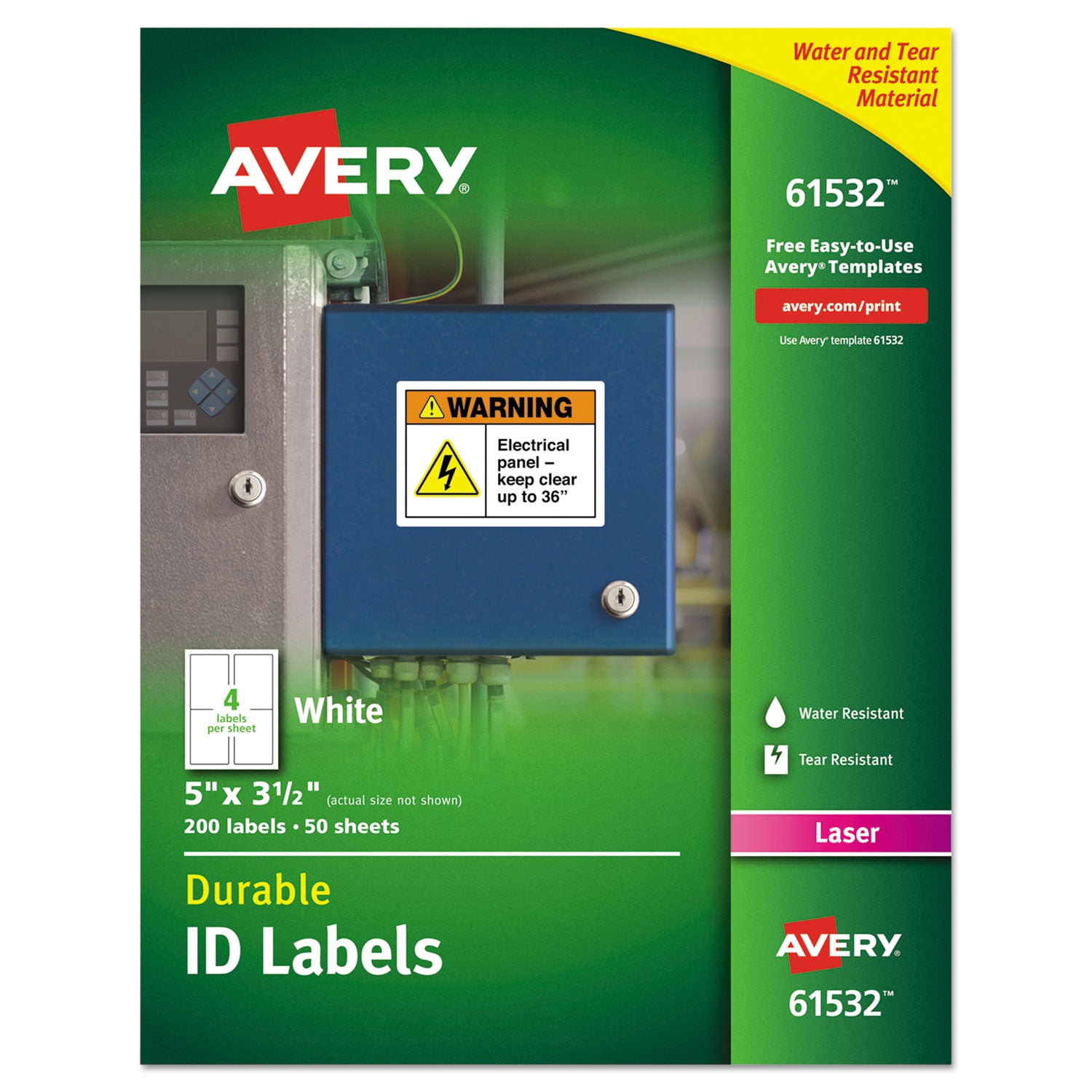 Avery® Durable Permanent ID Labels with TrueBlock Technology - 3.5