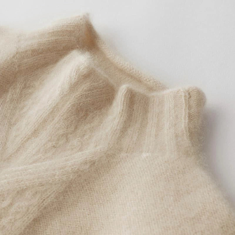 Luxury Mock Neck Cashmere Sweater for Women - Soft & Warm Winter Knit Pullover - Perfect for Office, Date Night & Holiday Outfits
