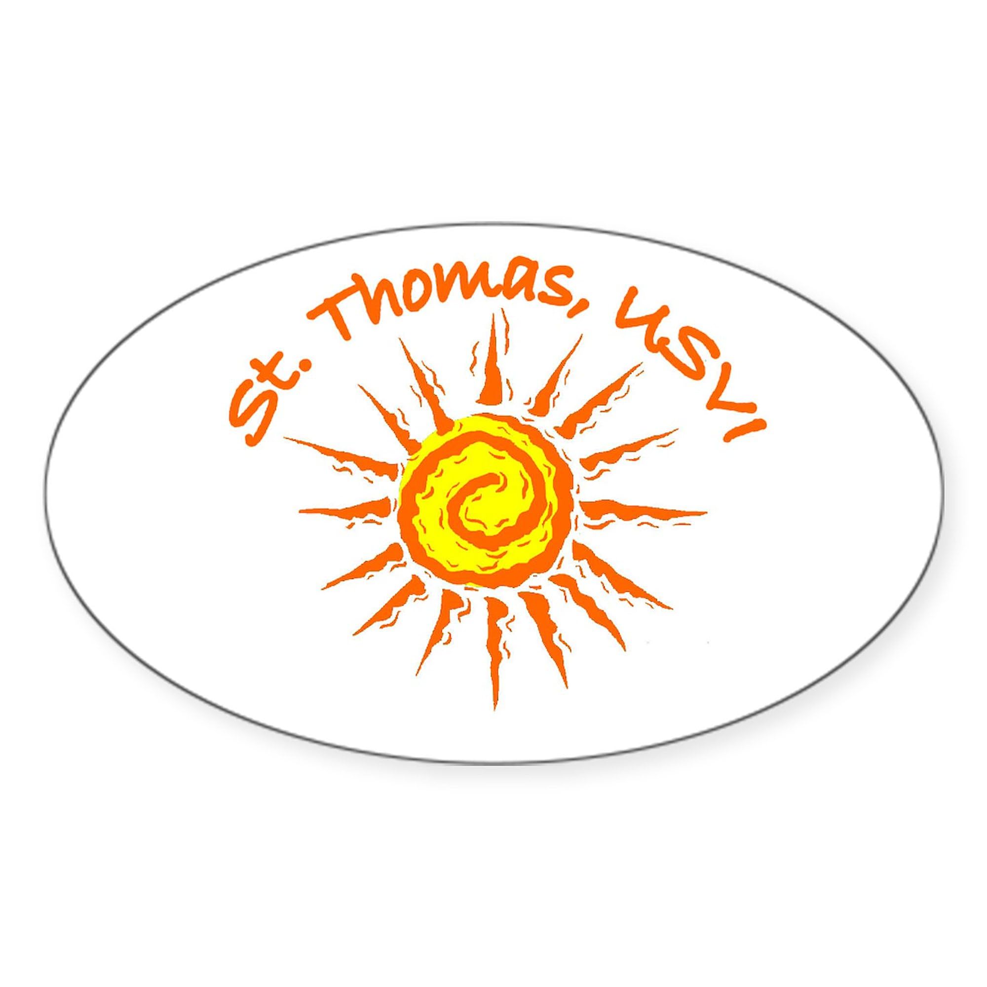 St. Thomas USVI Oval Car Bumper Sticker - Waterproof Vinyl Decal for Cars, Laptops, Windows | Perfect for Travel Enthusiasts & Island Lovers
