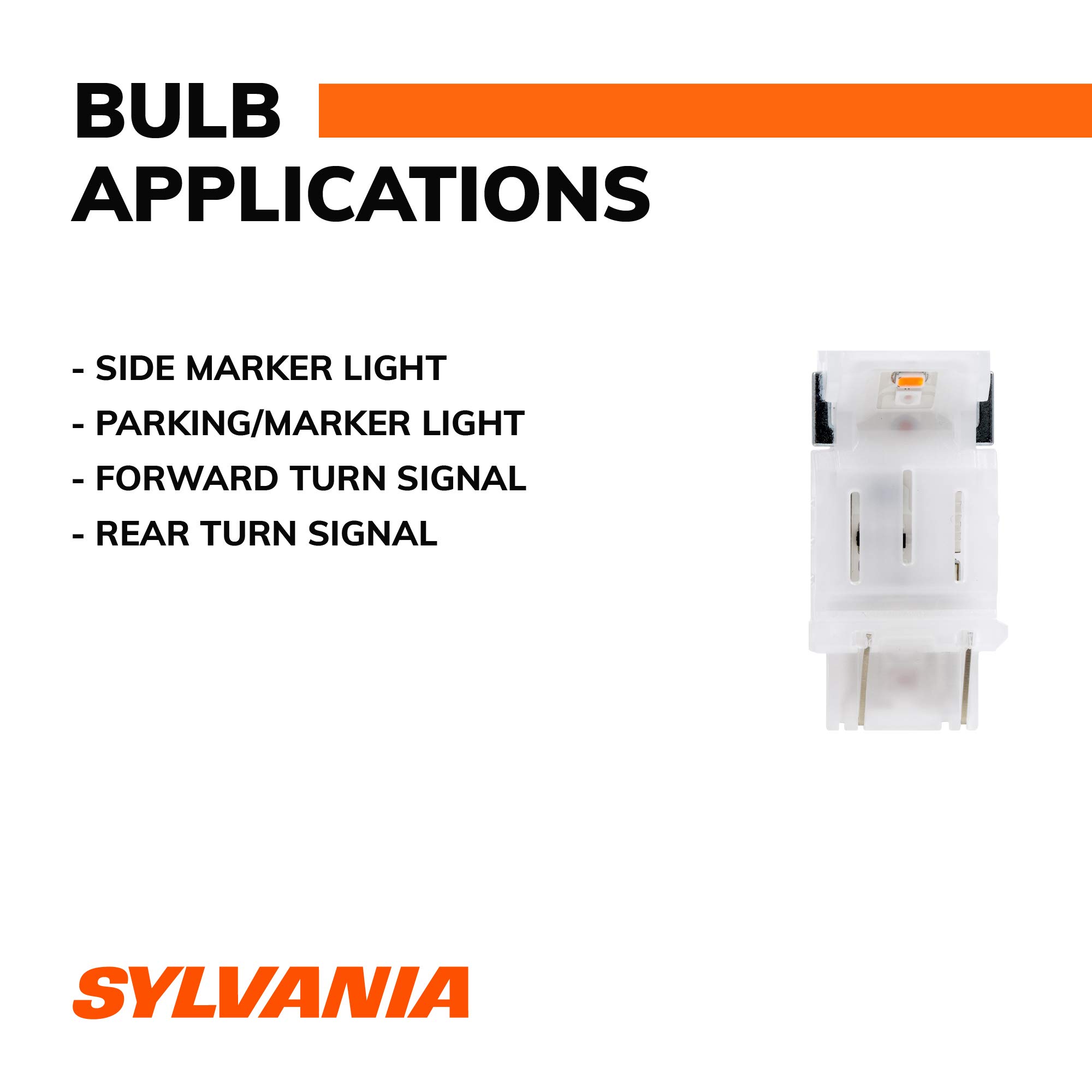SYLVANIA 3157 LED Amber Bulbs - 2 Pack for Park & Turn Lights