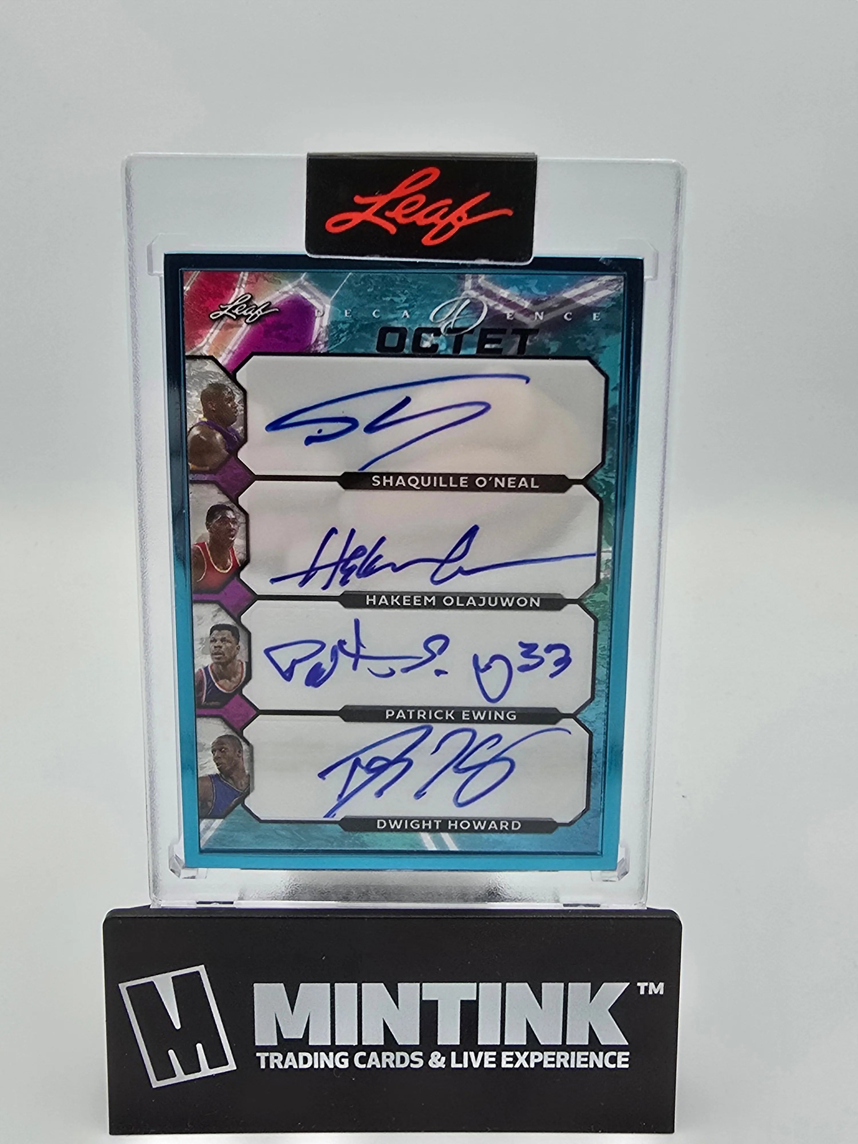 2024 Leaf Decadence Octet Autograph Basketball Card - Shaquille O'Neal, Hakeem Olajuwon, Patrick Ewing, Dwight Howard, Kevin Garnett, Elvin Hayes, Bob McAdoo, George McGinnis - Limited Edition 6/6 - Perfect for NBA Collectors and Sports Memorabilia Enthusiasts