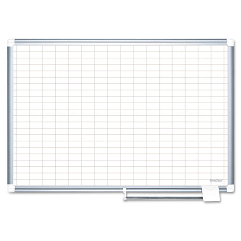 Magnetic Dry Erase Whiteboard with 1x2 Grid - 24x36 Inch Aluminum Frame Planner Board for Office, Classroom & Home Organization - Perfect for Schedules, To-Do Lists & Project Planning