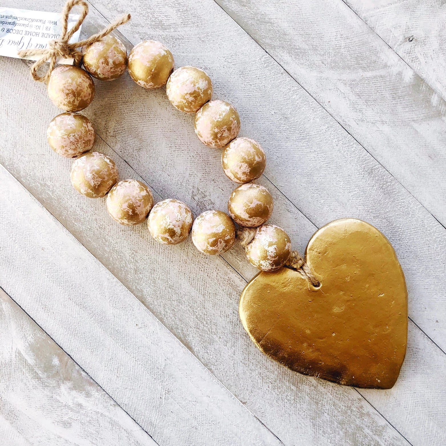 Blessed Beads with Large Heart Charm - Spiritual Jewelry for Meditation, Prayer & Positive Energy - Perfect for Yoga, Gifting & Daily Wear