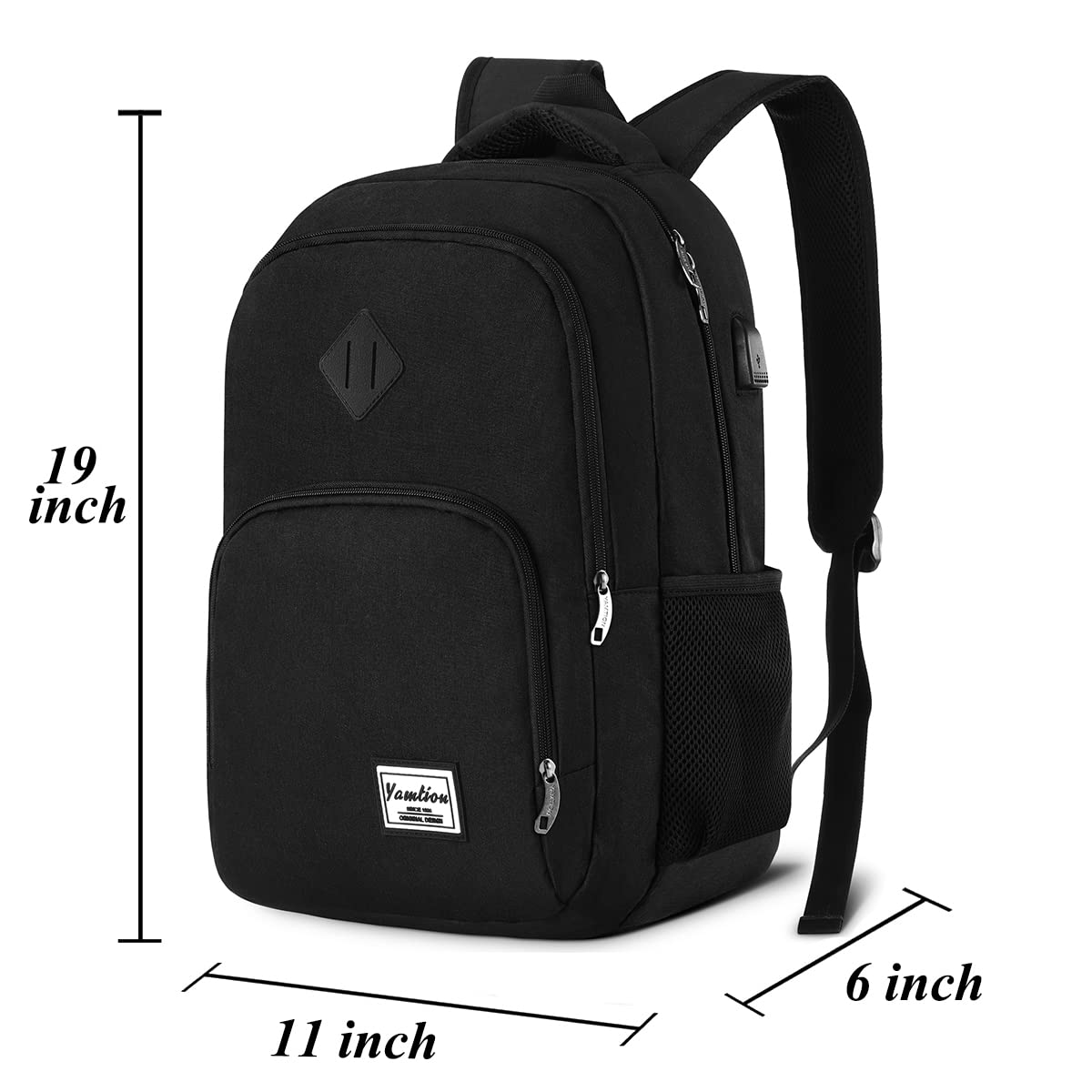 **Durable 15.6 Inch Laptop Backpack for Men & Women - USB Charging Port, School Bookbag for College Students & Professionals - Perfect for Work, Travel & Daily Commute**