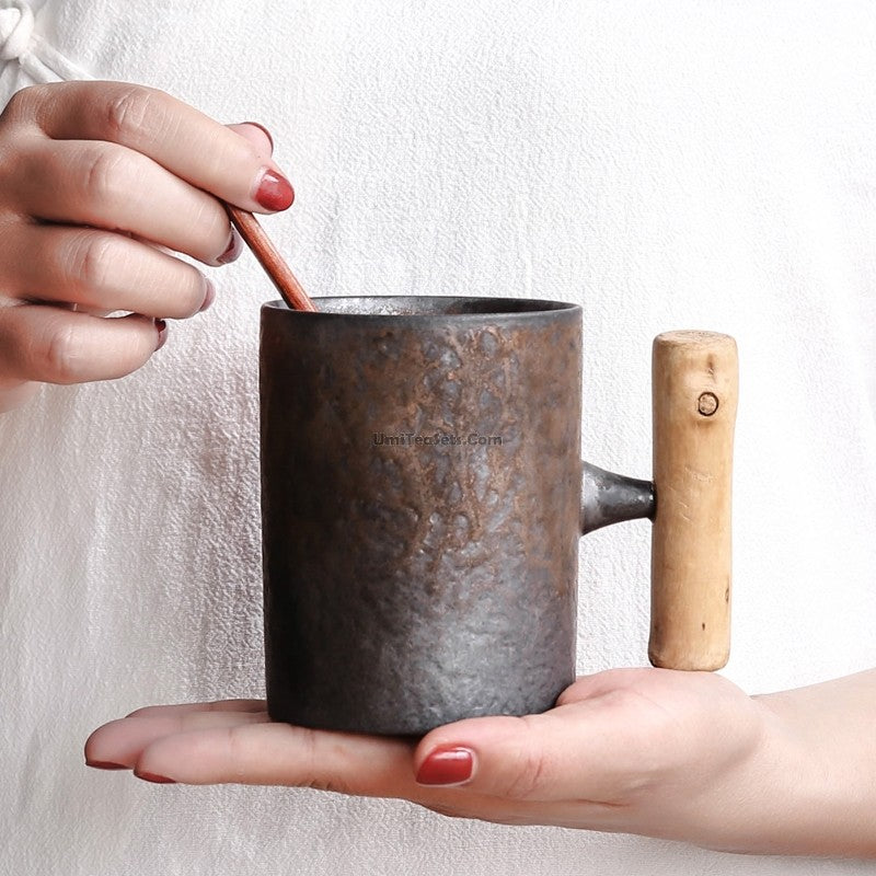 Premium Japanese Iron Tea Cup with Handle - Traditional Style for Matcha, Sencha & Hot Tea Ceremonies - Perfect for Home, Office & Gifting