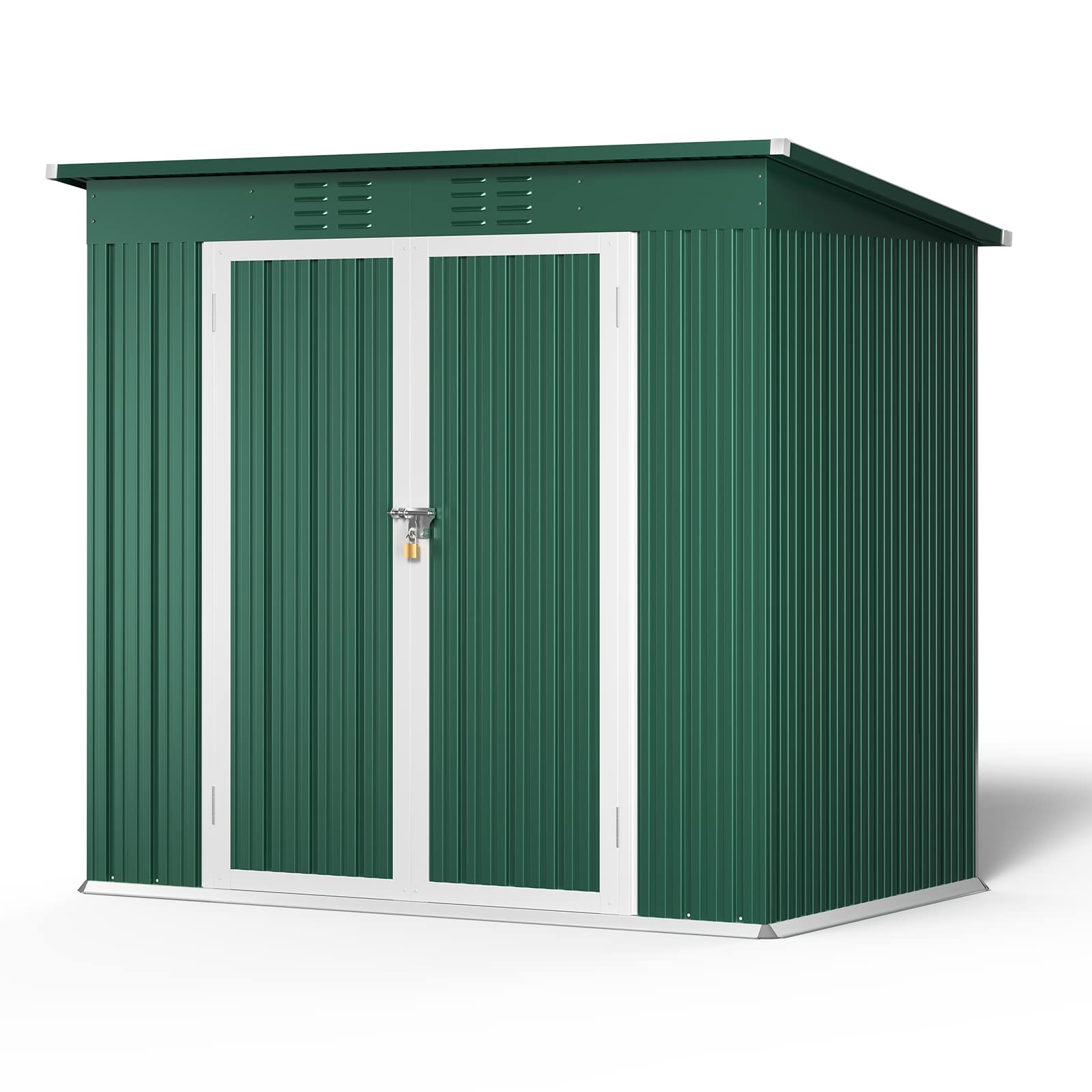 Bealife 6' x 4' Outdoor Storage Shed - Heavy Duty Metal Garden Shed with Double Lockable Doors, Waterproof & Rustproof Tool Storage Cabinet for Backyard, Patio, Lawn (Green) | Perfect for Storing Gardening Tools, Lawn Equipment & Seasonal Items
