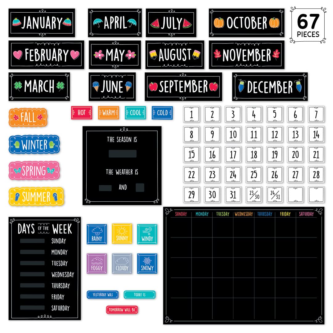 CTP Doodle Calendar Set for Classroom - Creative Teaching Press 10668 - Perfect for Teachers, Homeschooling & Classroom Decor - Interactive Learning Tool for Kids