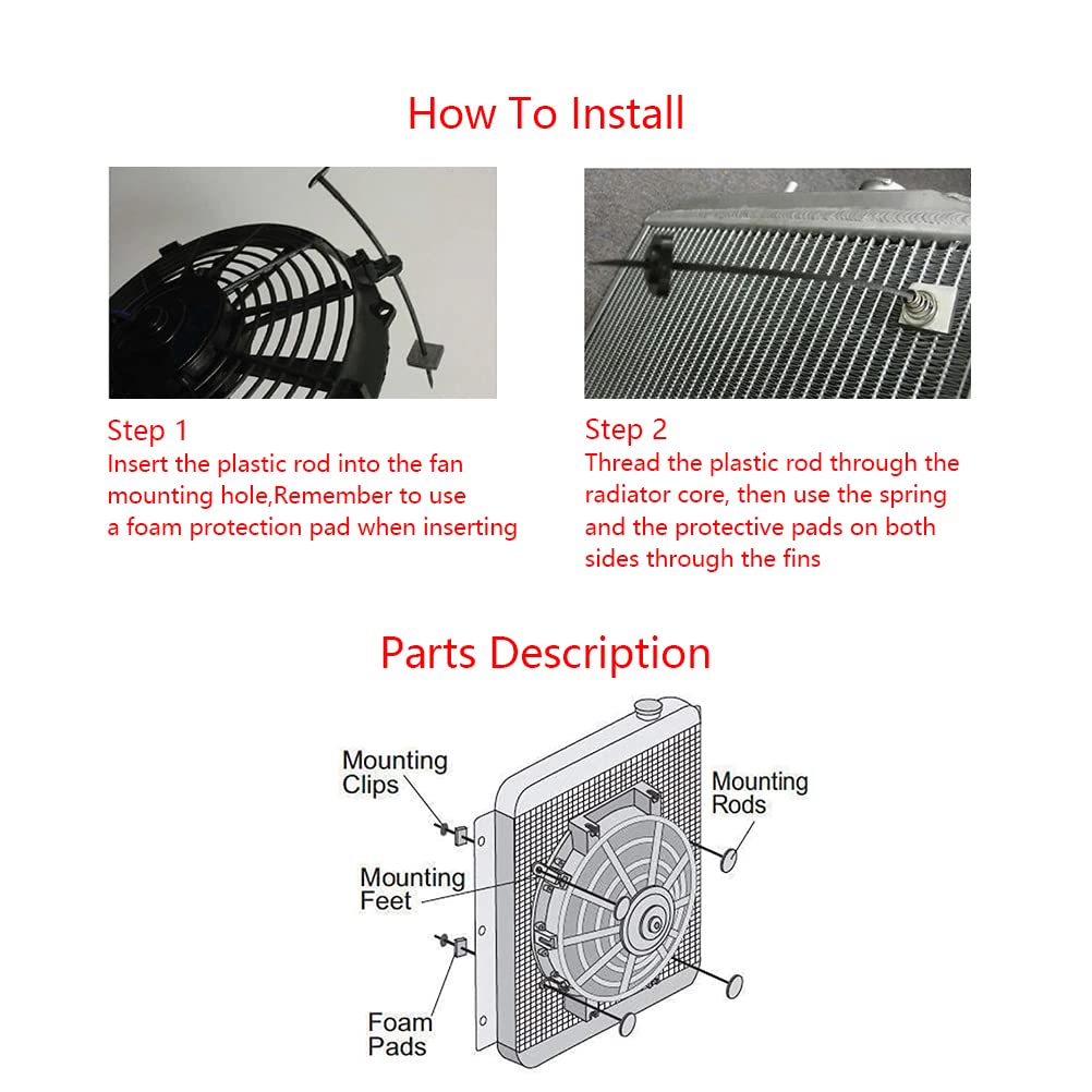 2-Pack Universal Electric Radiator Fan Mounting Kit - Fits 7