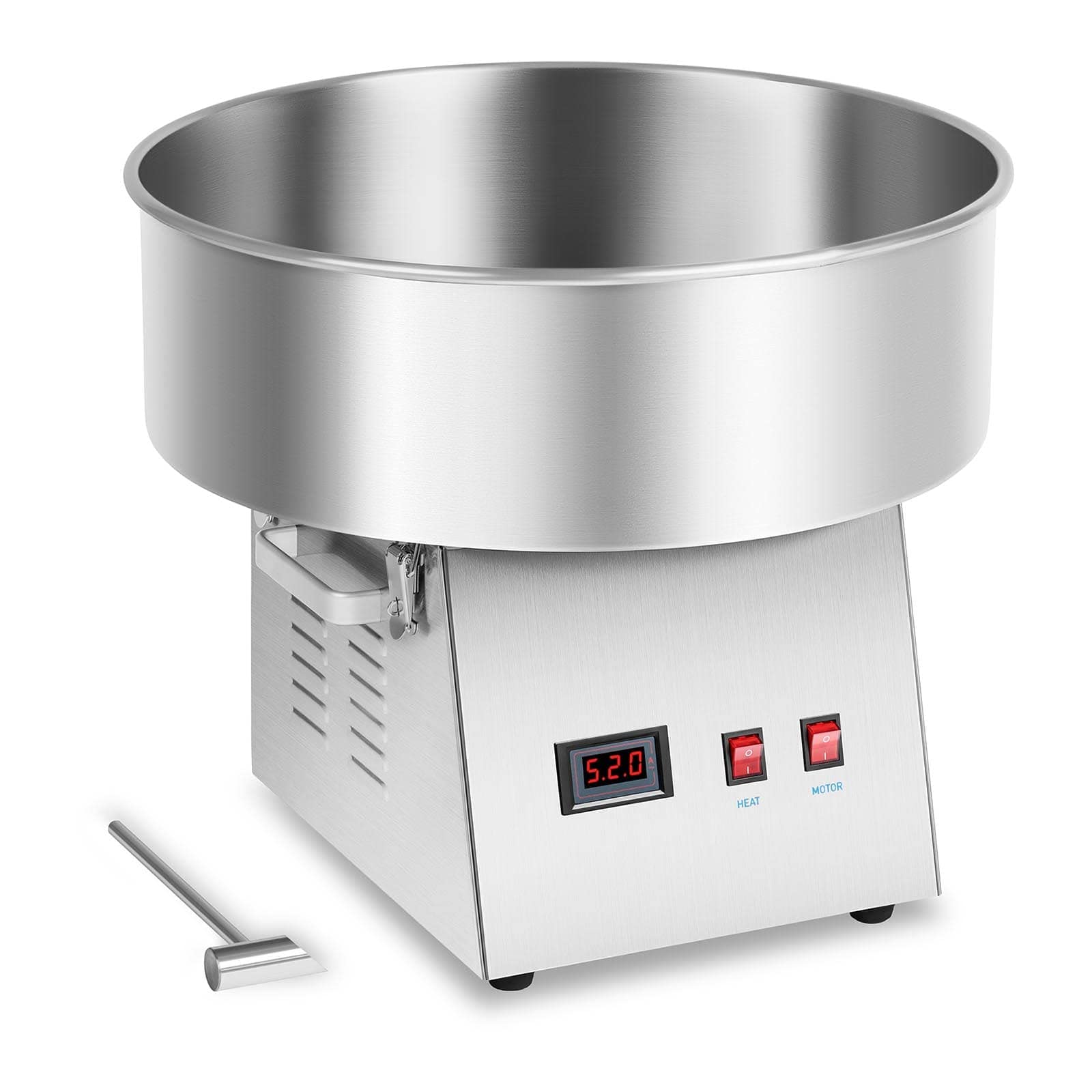 Royal Catering RCZK-1030-W Professional Cotton Candy Machine (52 cm Diameter, 1030W, 1 Unit/30 Seconds, Stainless Steel) - Perfect for Parties, Carnivals, and Events