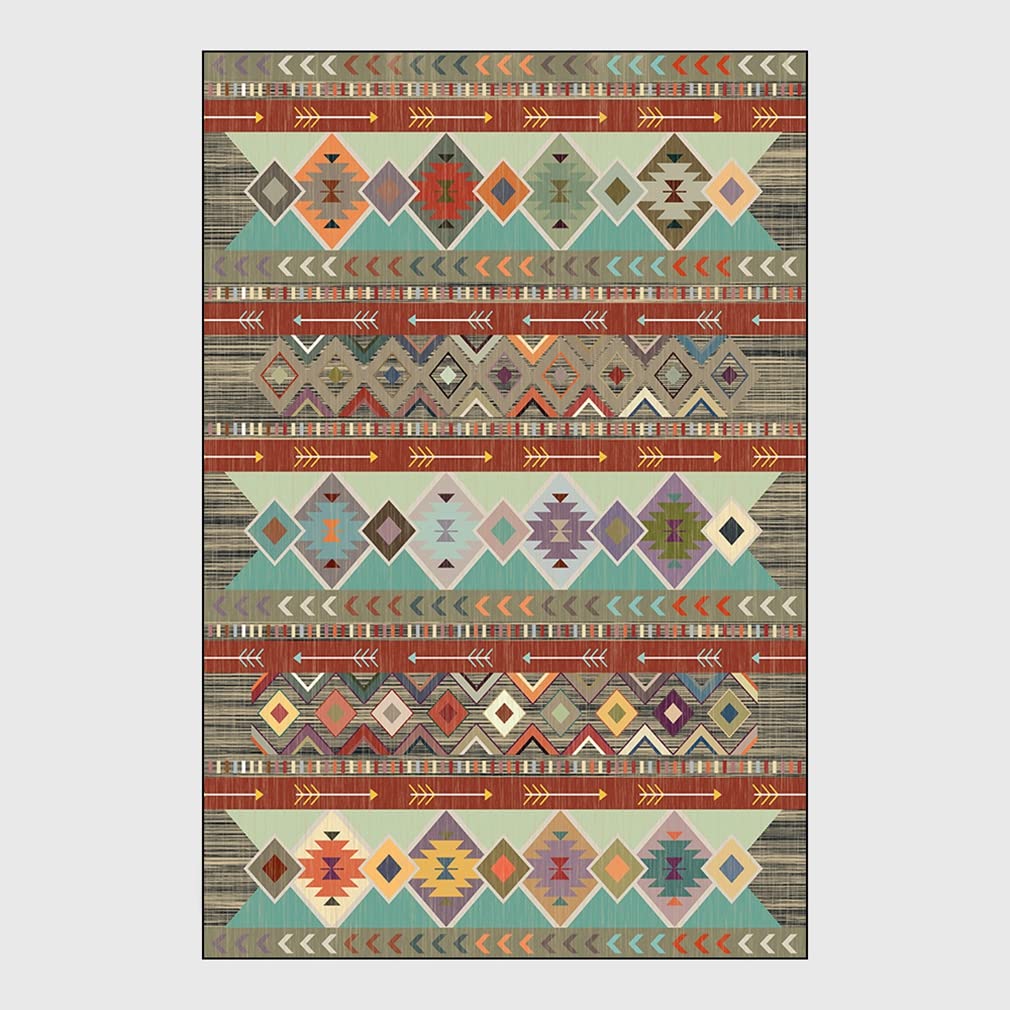 Vintage Boho Area Rugs - Persian Carpet for Living Room, Bedroom, Kitchen Runner & Bathroom Mat | Bohemian Abstract Modern Distressed Design | Home Décor Rug (59.1