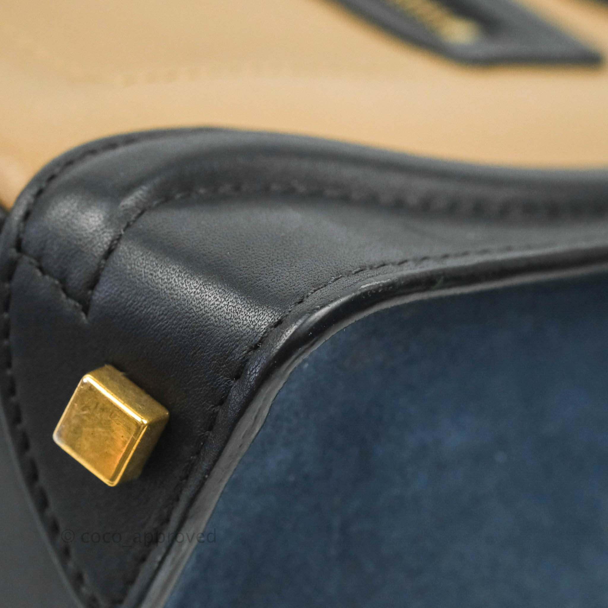 Celine Micro Luggage Bag in Navy, Beige & Black Calfskin Leather - Perfect for Travel, Work & Everyday Luxury Handbag
