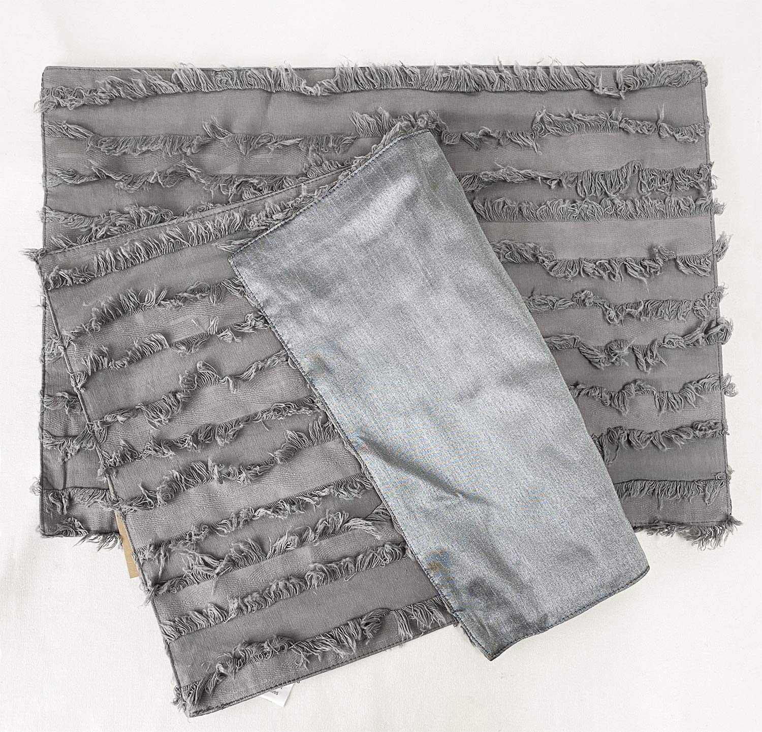 Modern Fringe Stripe Cotton Table Placemats 13