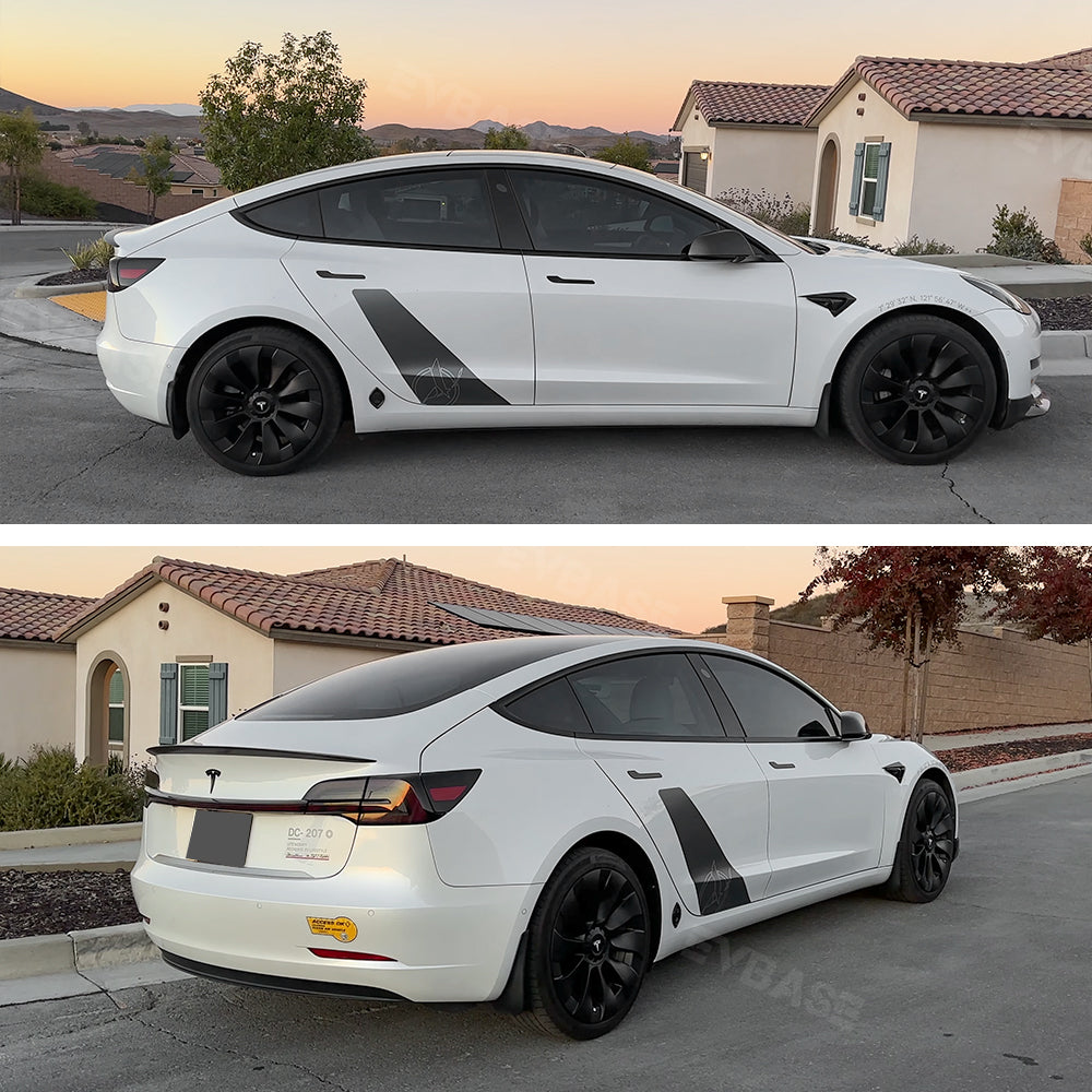 Tesla Model 3/Y Überturbine Style Wheel Covers - 18/19 Inch Alloy Wheel Protectors (Matte Black, 4-Piece Set) 2017+ | Perfect for Road Trips & Daily Commuting