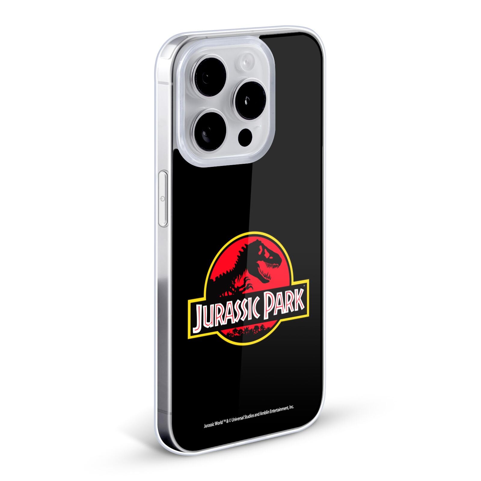Officially Licensed Jurassic Park Black Logo Soft Gel Case for Apple iPhone 13 Pro Max - Durable Protection with Stylic Design, Perfect for Movie Fans and Everyday Use