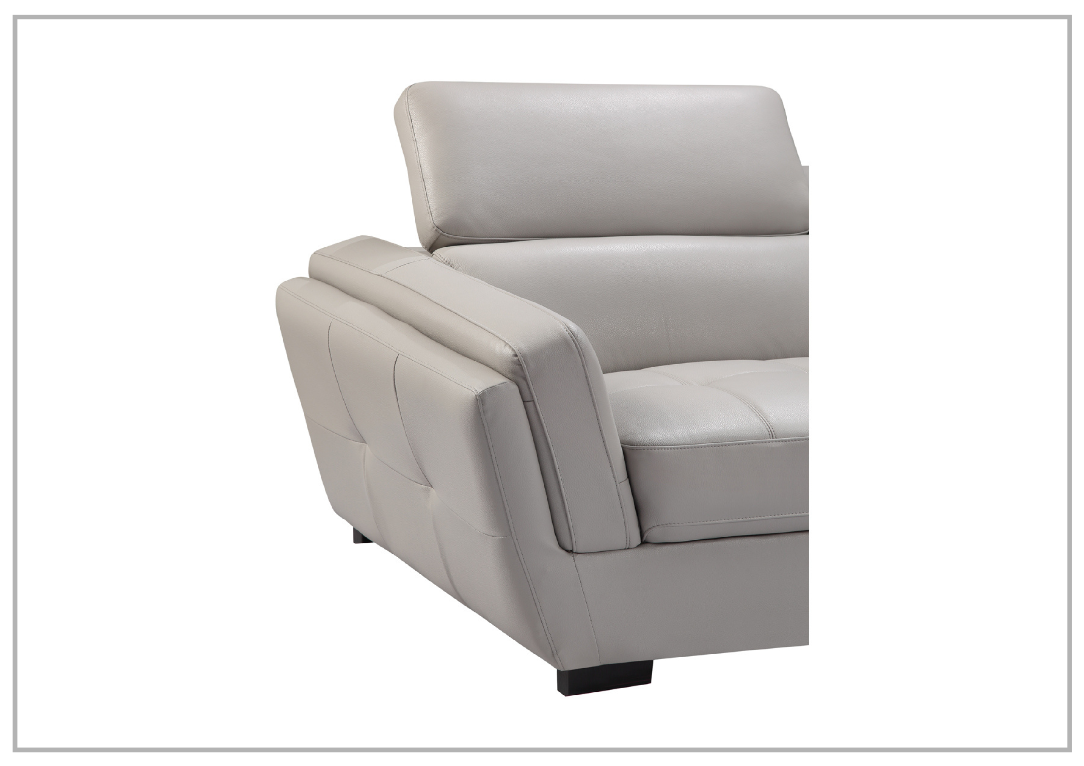 Gio Italia Adley L-Shaped Leather Sectional Sofa with Adjustable Headrests - Modern Living Room Furniture for Home Theater & Family Gatherings