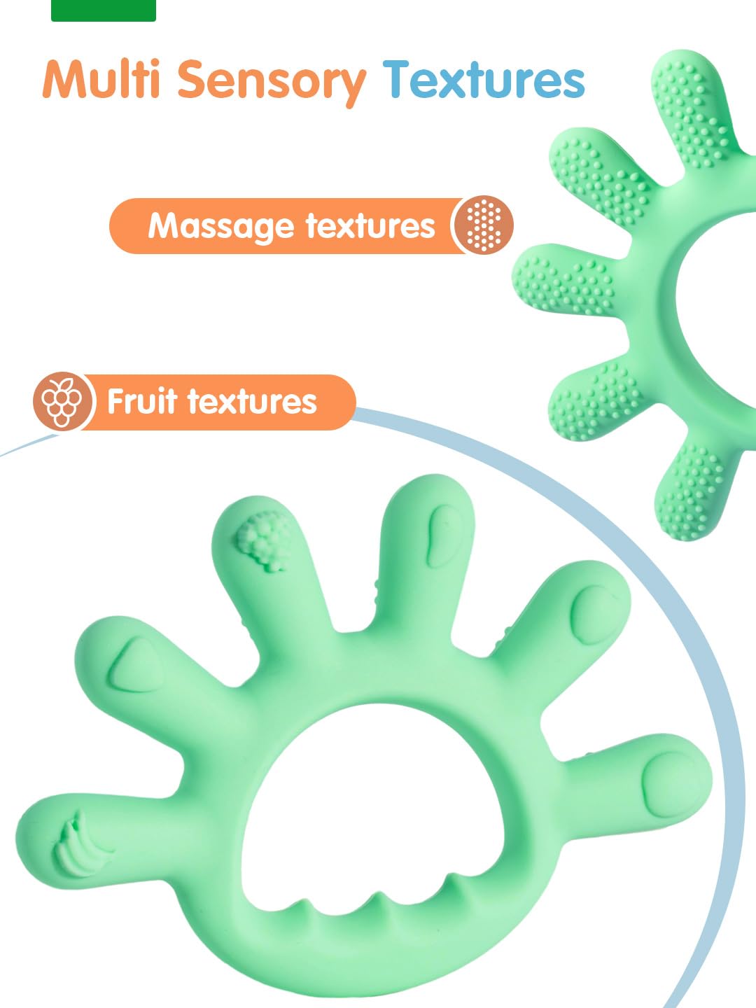 Baby Silicone Teething Toys - Safe for 0-12 Months | Infant Chew Toys for Soothing & Development | Perfect Baby Shower Gift